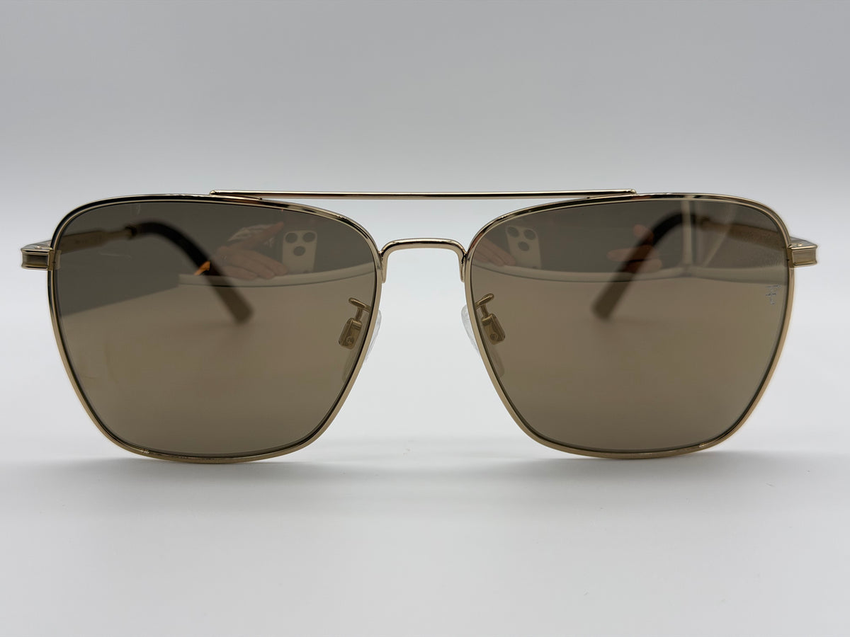 Oliver Peoples R-15 56mm Gold / Desert Flash Mirror OV 1362S 50355S Italy NEW