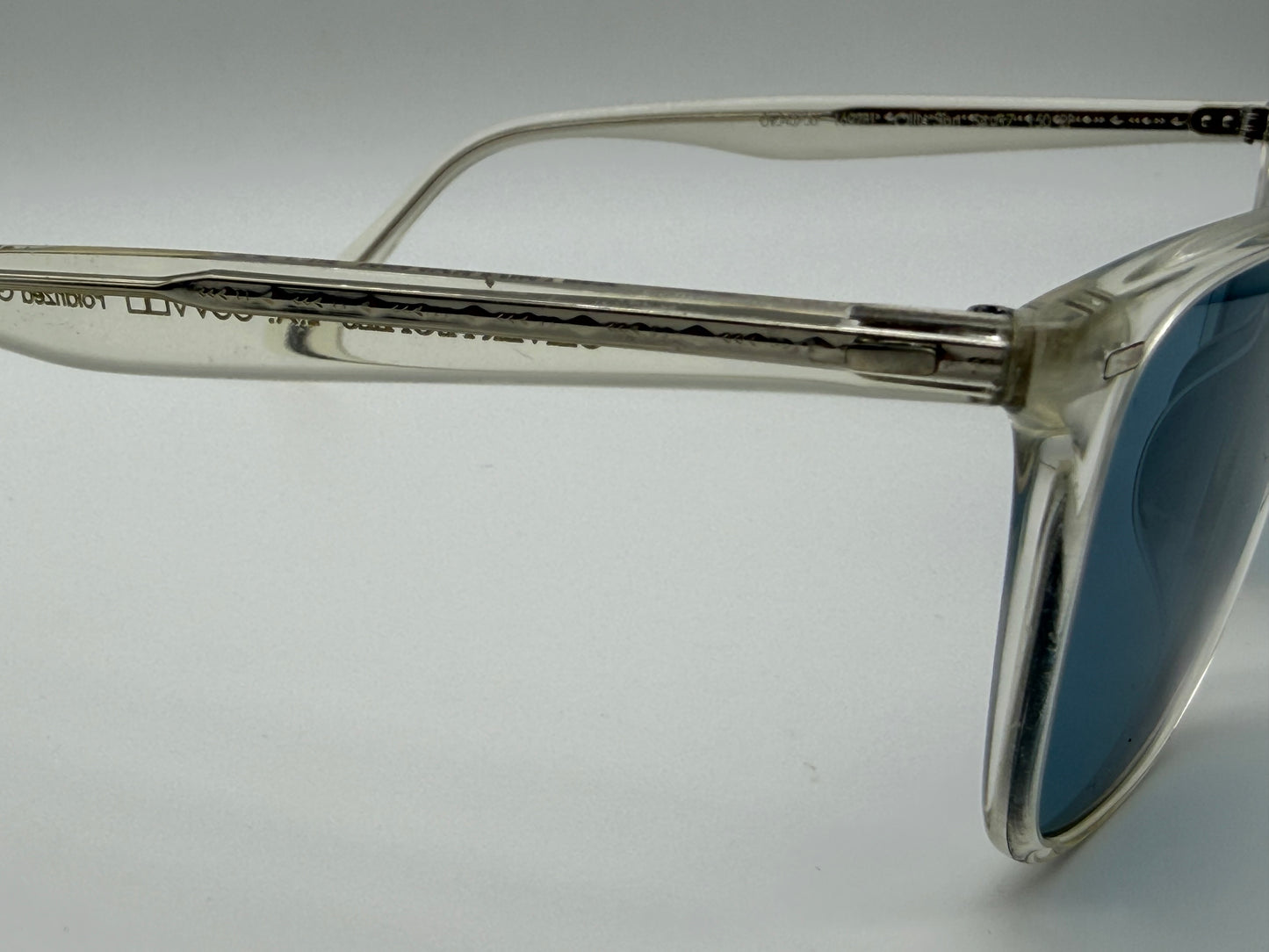 Oliver Peoples Ollis 51mm Pale Citrine / Teal Polarized OV5437SU 1692P1 Italy Preowned