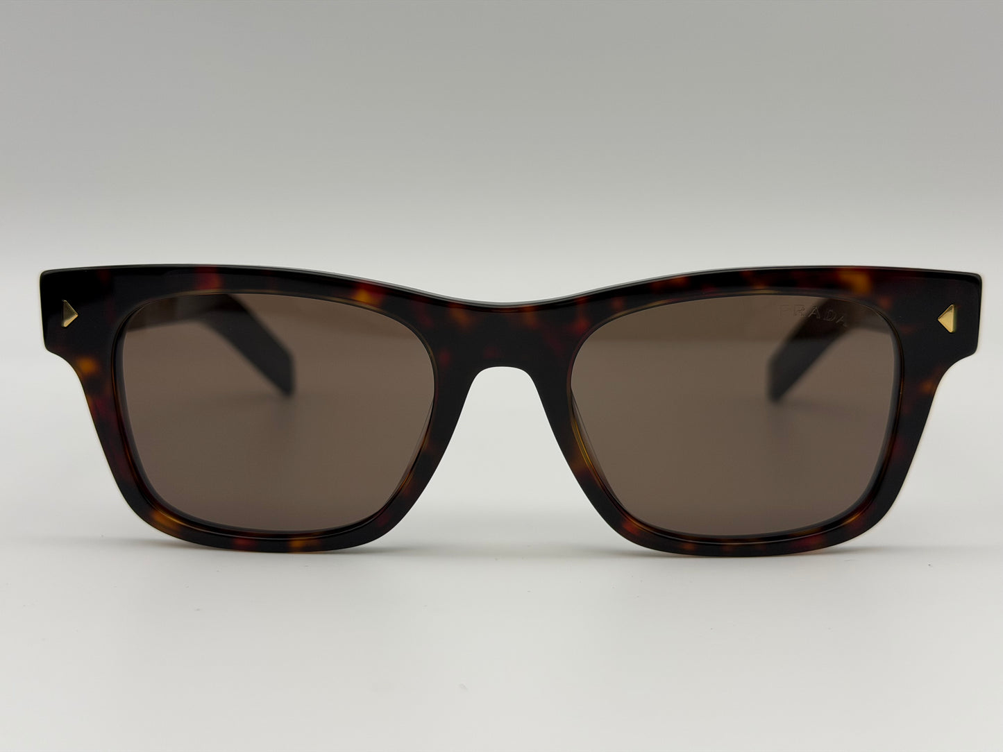 Prada PR A17s 51mm Wayfarer Radica Tortoise/ Dark Brown Glass Lens Italy NEW