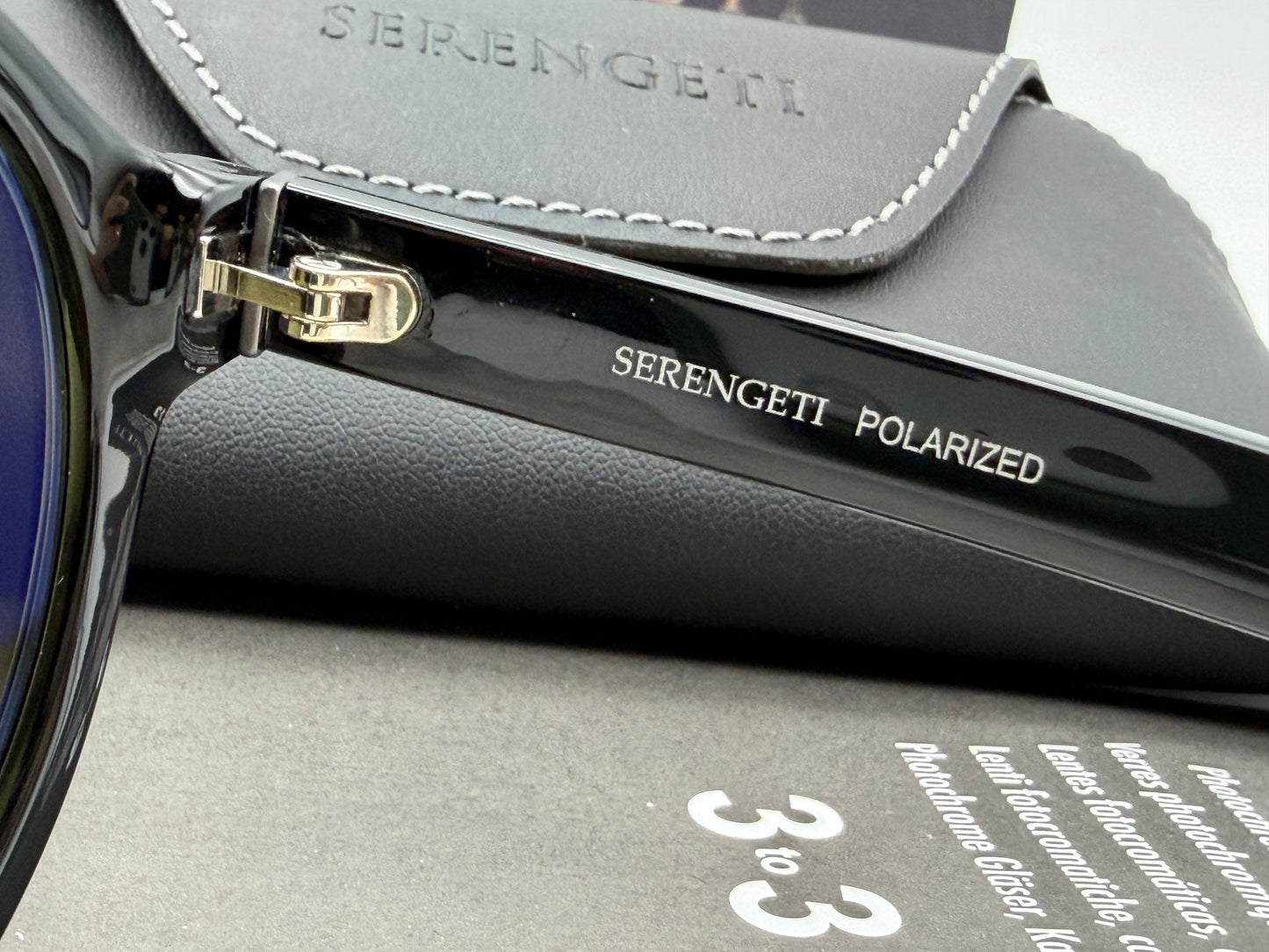 Serengeti Danby 64mm Shiny Black / Mineral Polarized 555nm SS527001 NEW