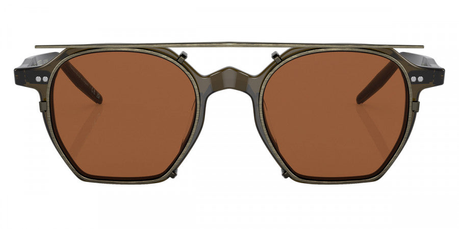 Oliver Peoples G. Ponti 5 47mm Dark Military Olive / Brown Antique Gold clip OV 5489 1576 JAPAN NEW