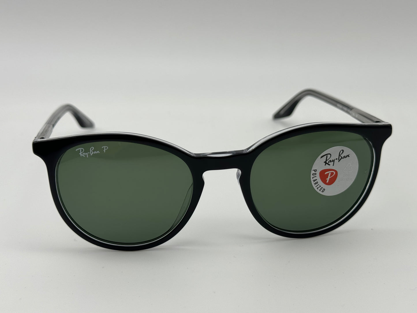 Ray-Ban RB 2204 51mm Black Transparent Acetate G15 Polarized Green 919/58 NEW