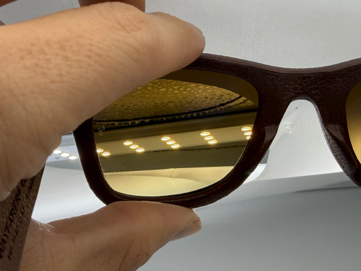 Ray-Ban Wayfarer Leather 50mm Matte Bronze-Copper / Brown Gradient RB 2140 - QM 1169 / 85 Italy Missing Box