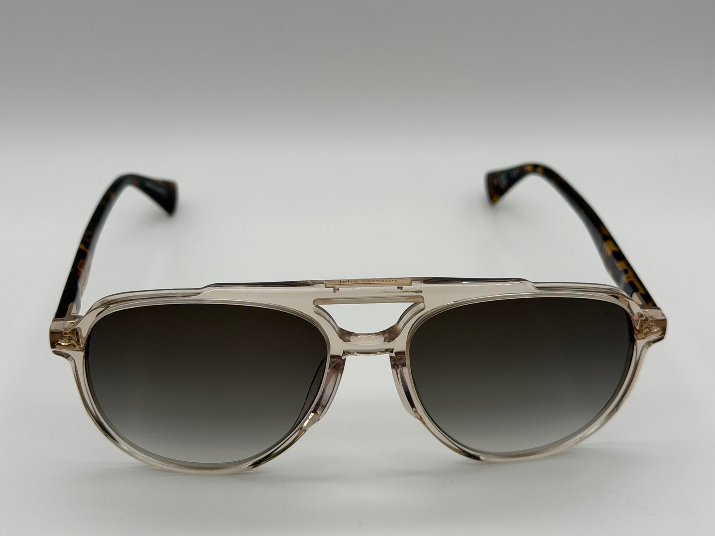 John Varvatos Connery 57mm SJV 576 Crystal Beige Acetate / Brown Gradient Japan NEW