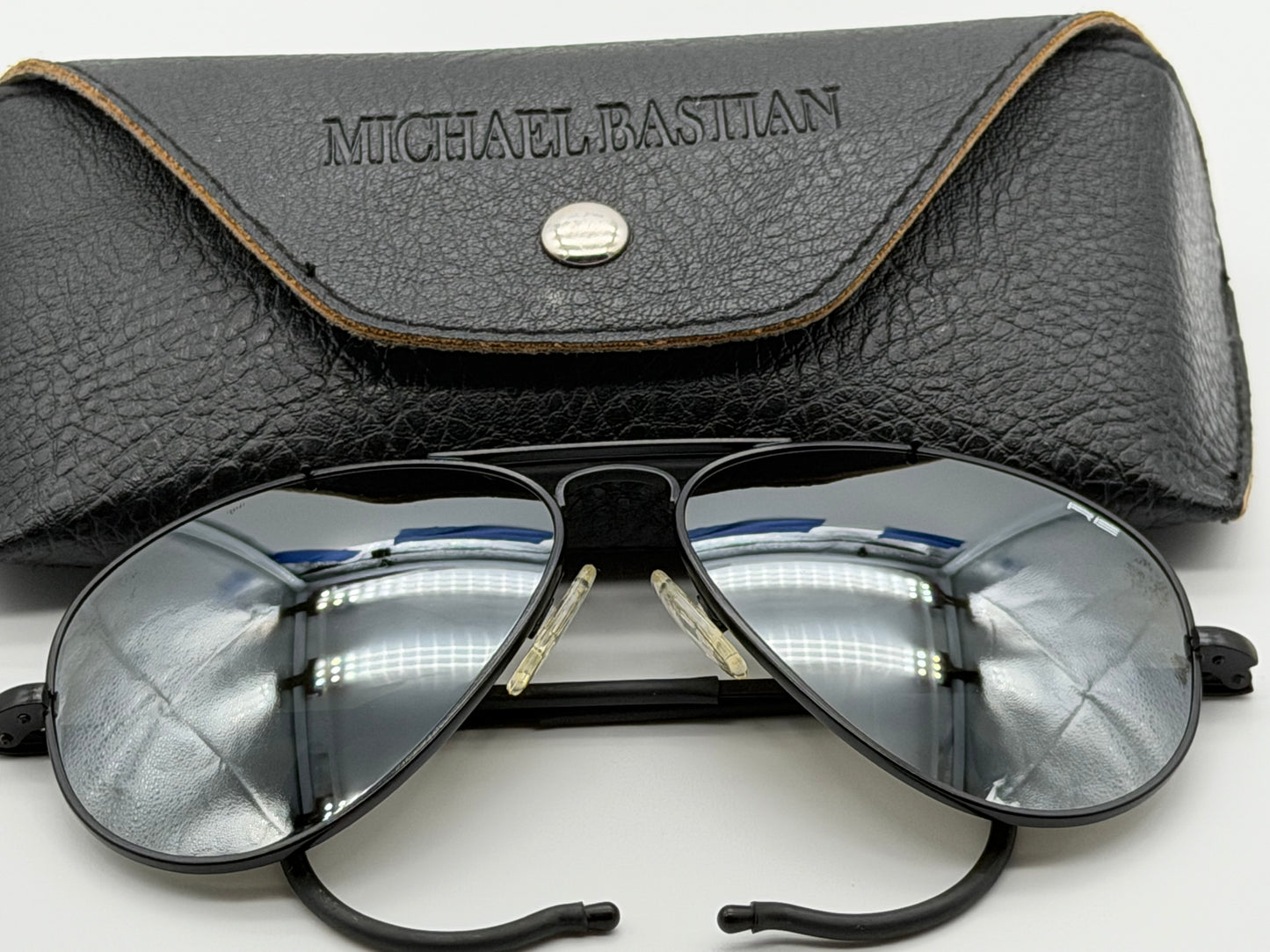 Randolph Engineering x Michael Bastian 58mm Matte Black / Silver Mirror Glass lenses Cable Temples