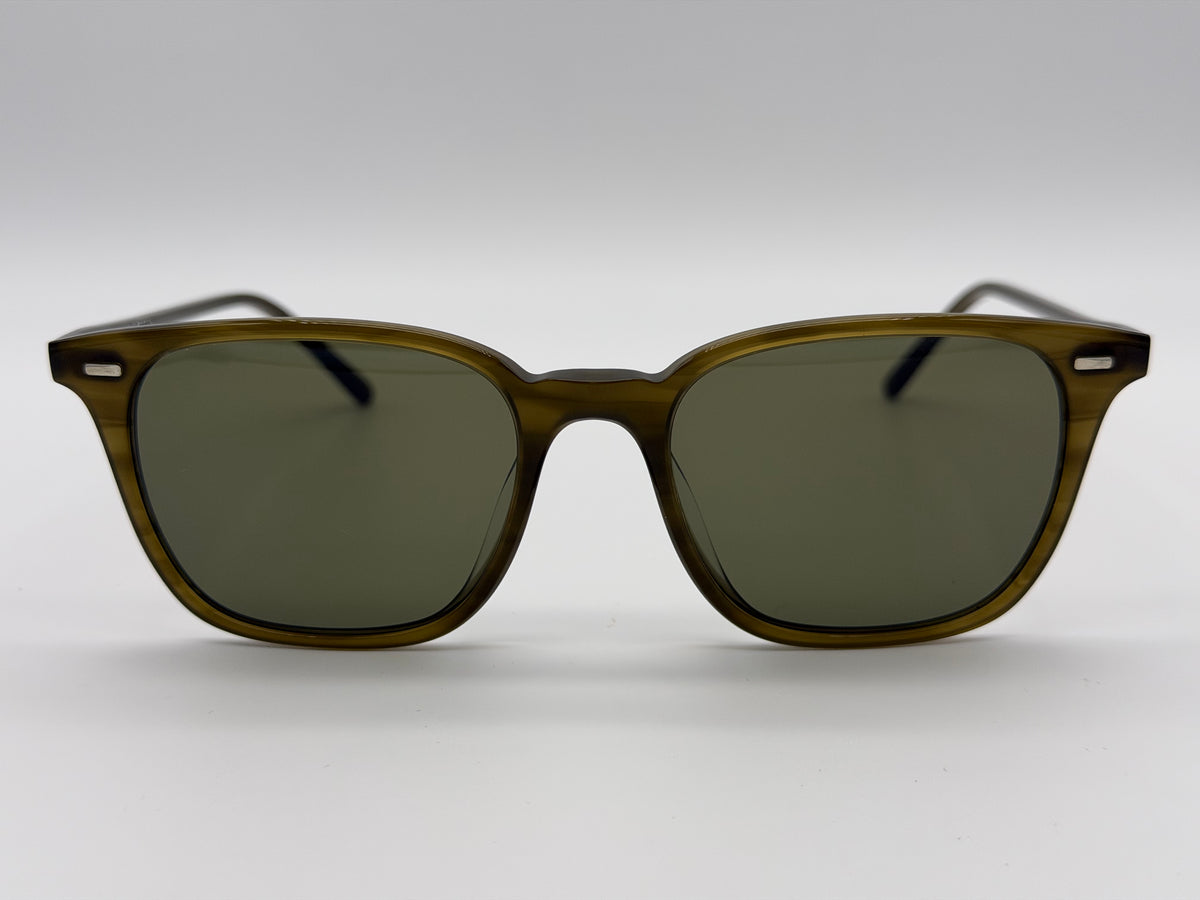 Oliver Peoples Laedin 52mm Olivewood Acetate / G-15 Crystal OV5614SU 182152 Preowned
