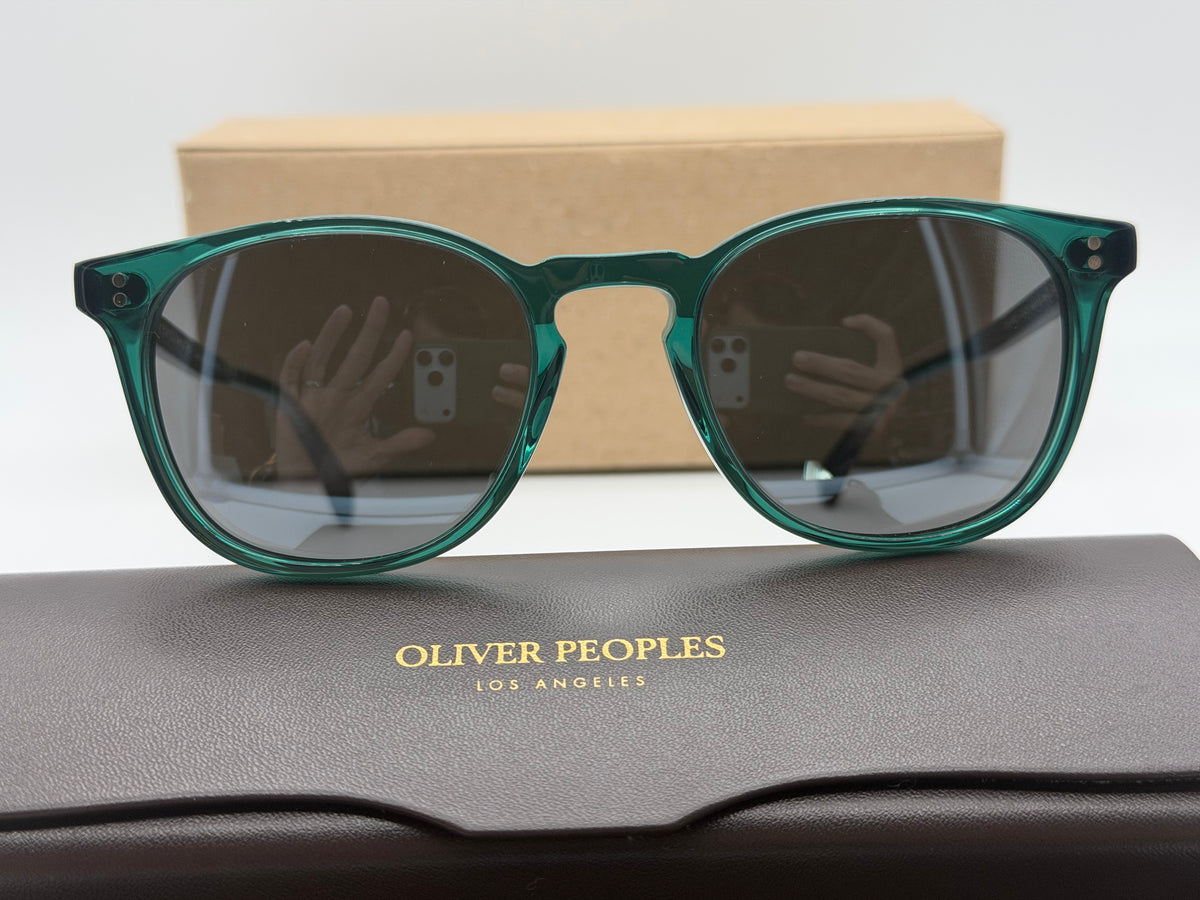 Oliver Peoples Finley ESQ. SUN 51mm Translucent Dark Teal / Carbon Gray Crystal OV 5298SU 1763R5 Italy NEW