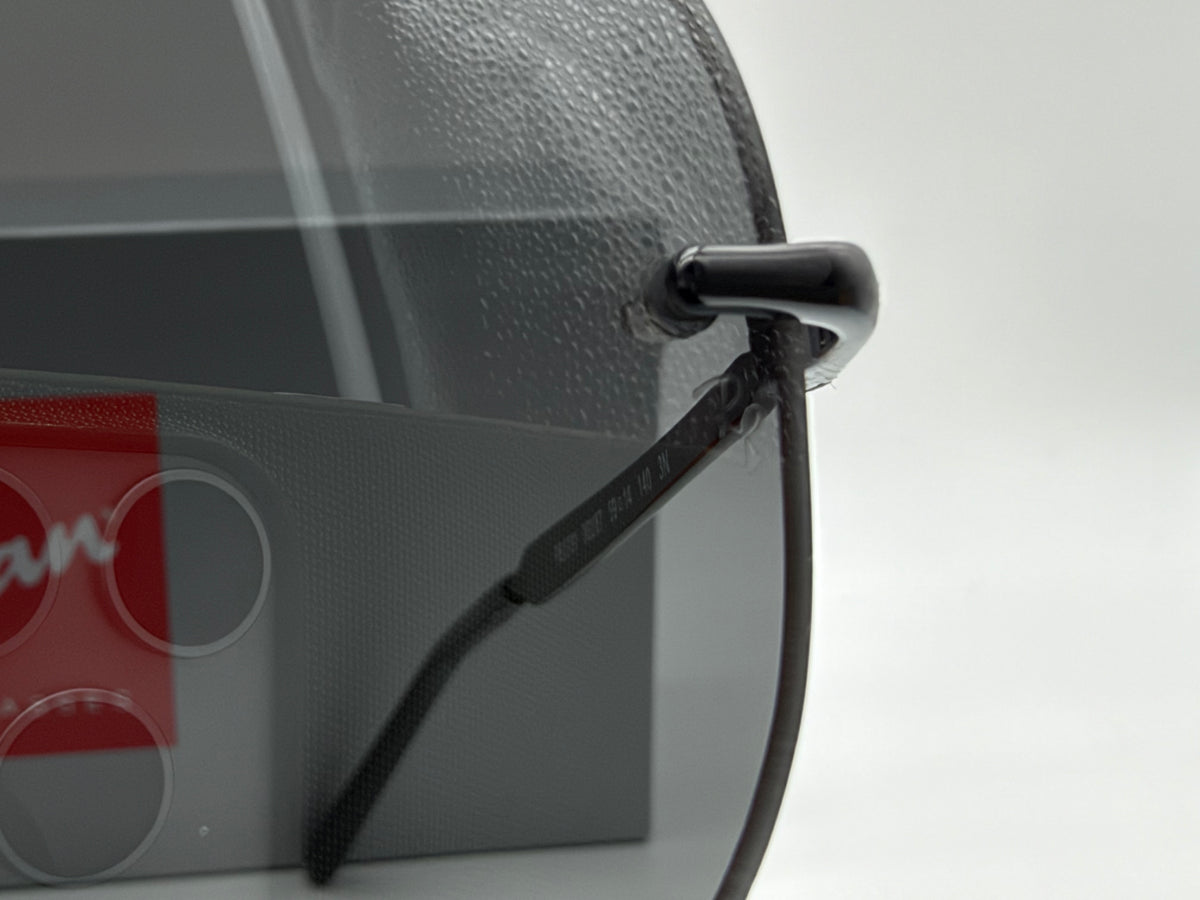 Ray-Ban Aviator Rimless RB 3791 Polished Black / Dark Gray 002/87 NEW
