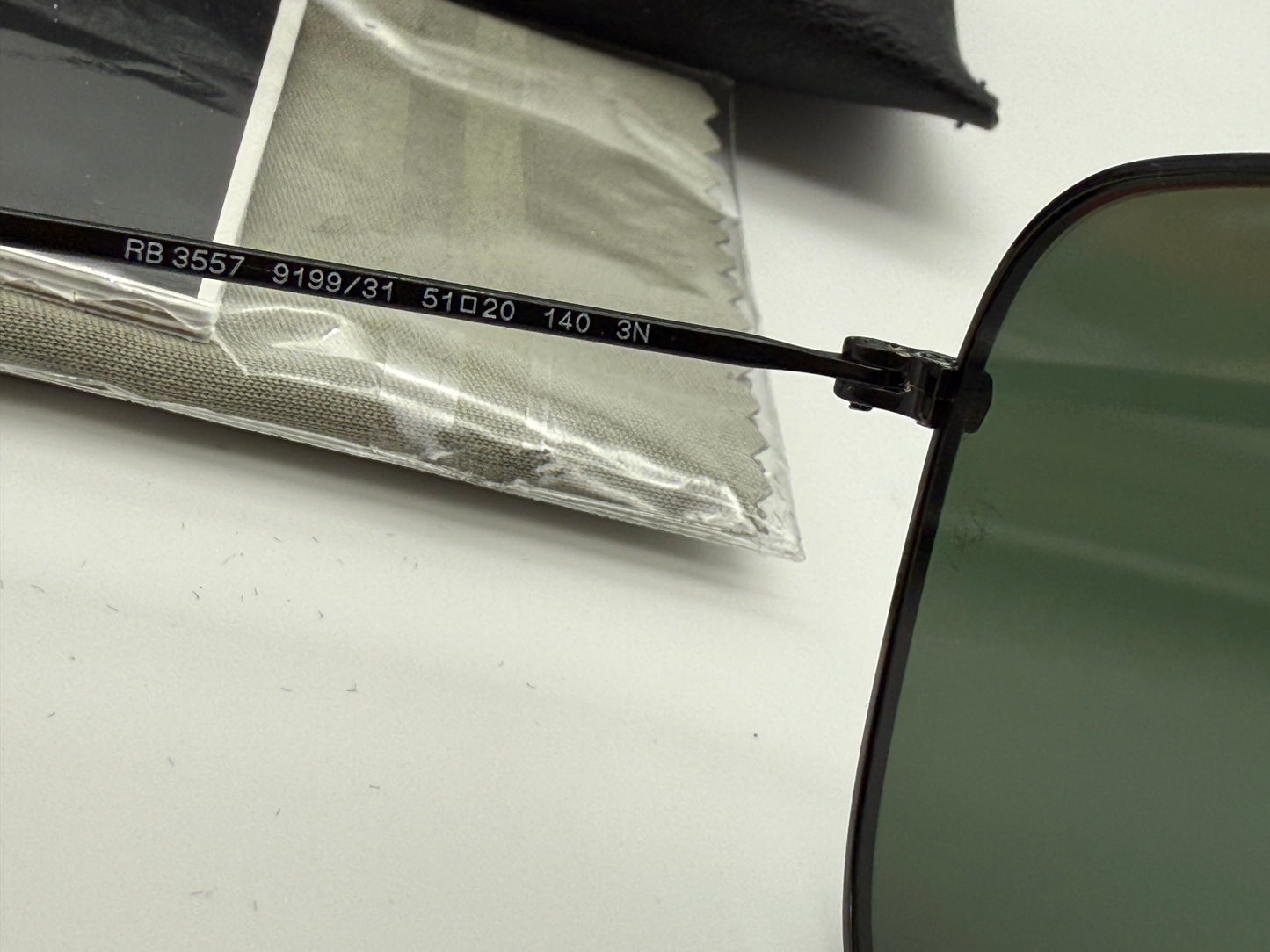 Ray-Ban RB 3557 51mm Black / G 15 Glass Lens Italy NEW