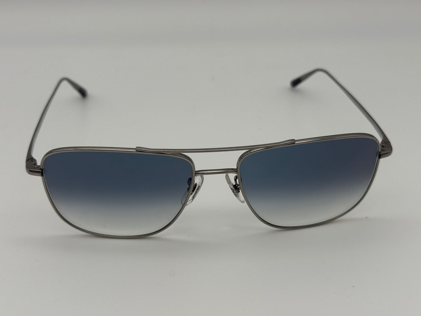 Oliver Peoples Shaefer VFX POLARIZED 55mm OV 1146 ST 504/7C Titanium Silver With Additional Blue Photochromic Lenses PREOWNED