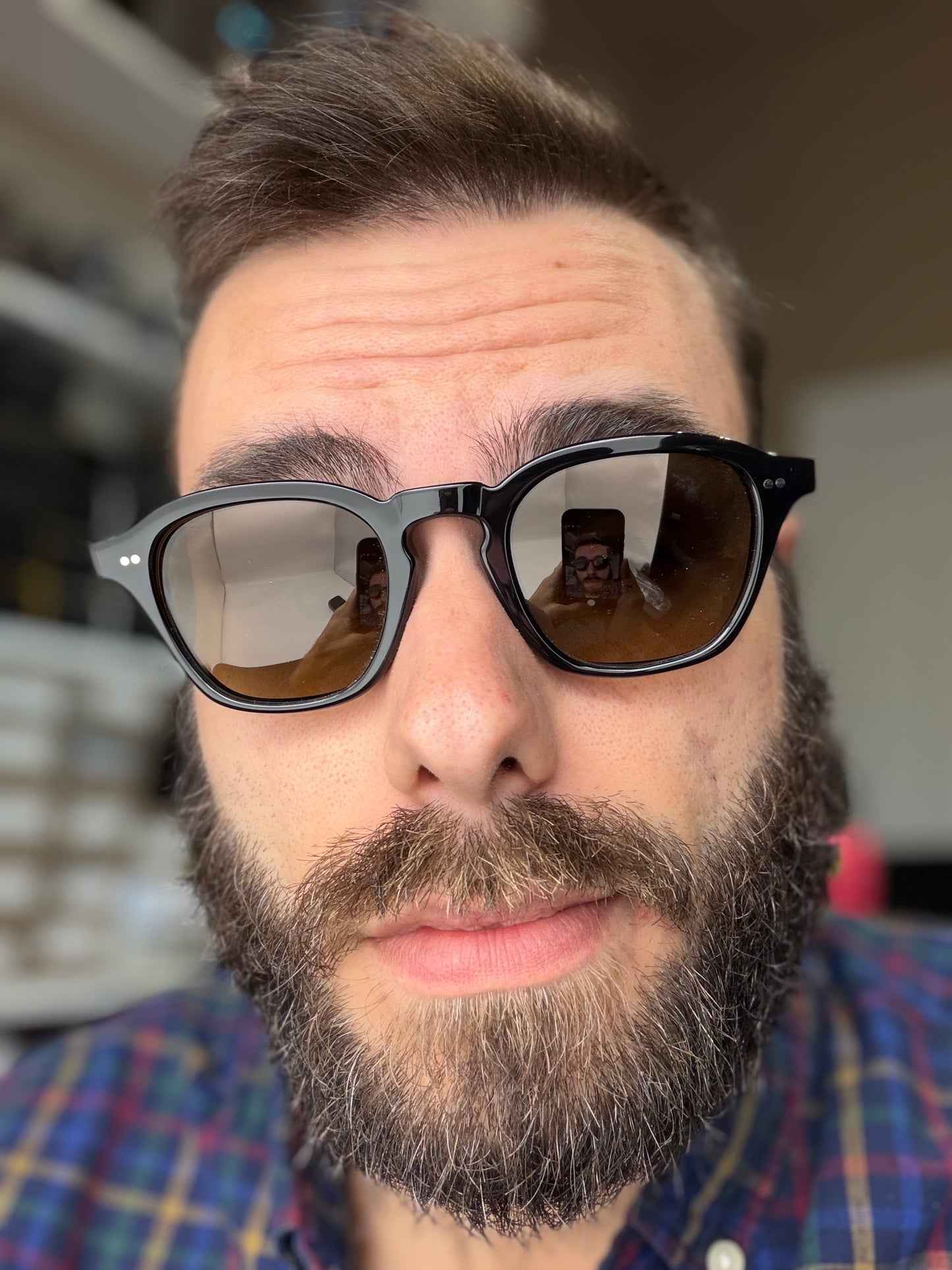 Oliver Peoples Eyles 48mm Black / Sandstone Gradient Polarized Japan Preowned