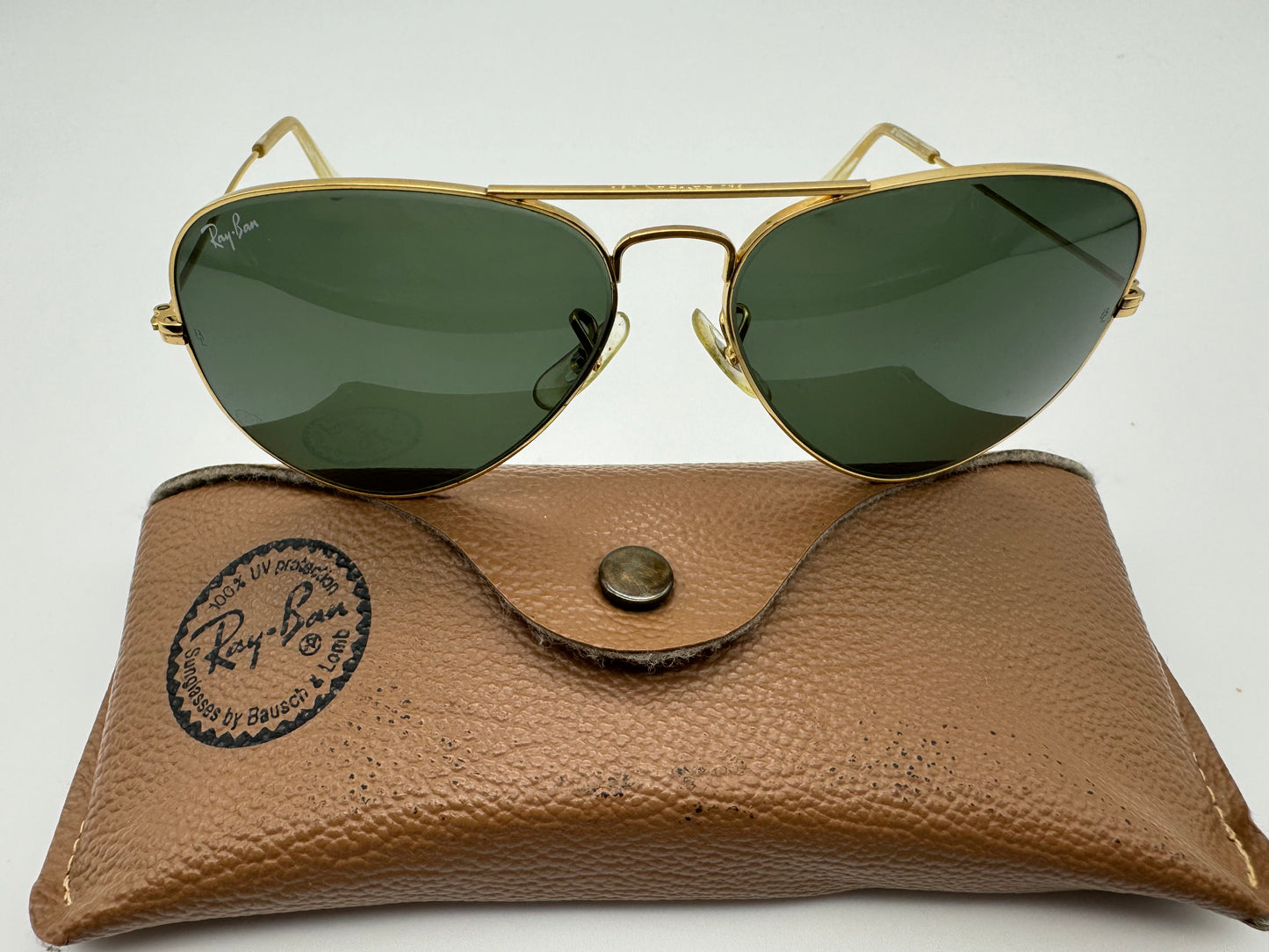 Ray-Ban Vintage Aviator B&L 58mm Gold G 15 none polarized lens Preowend