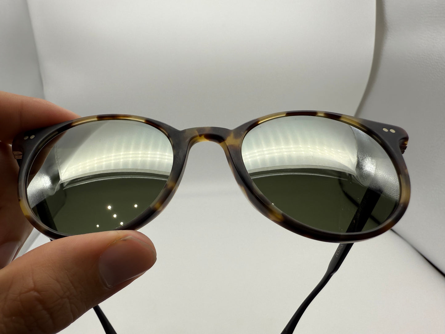 Oliver Peoples DELRAY SUN 48mm OV 5314 SU Semi tortoise semi matte black / Mirror Silver Italy Preowned