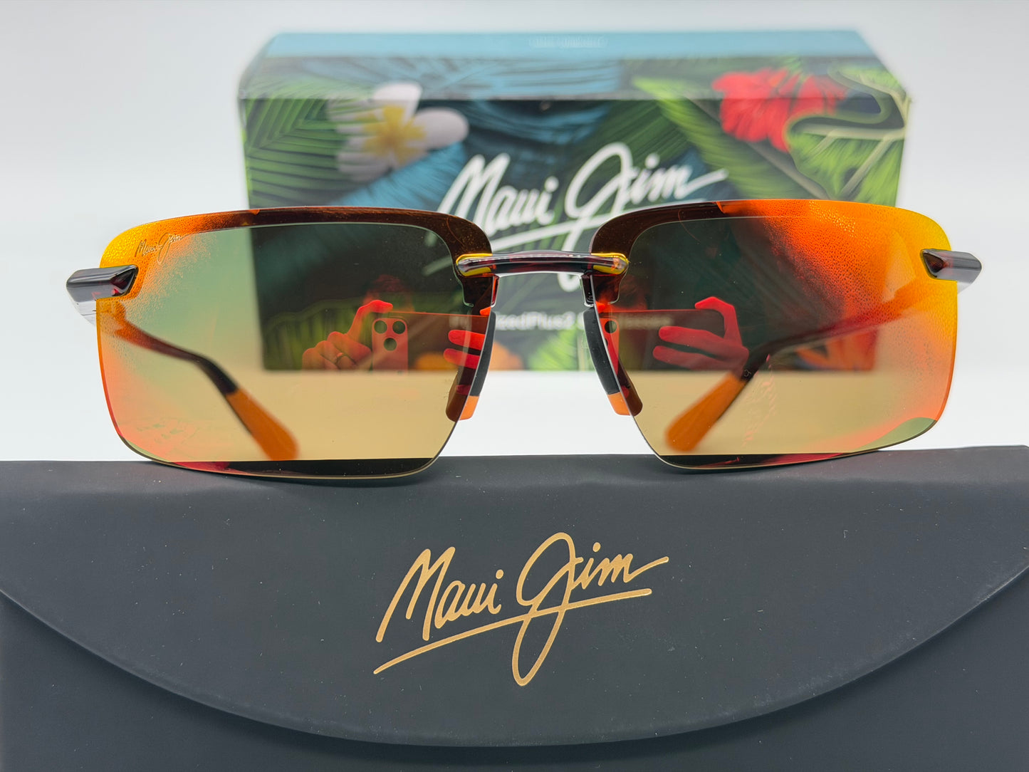 Maui Jim Laulima 61mm Shiny Red Havana Hawaii Lava MJ0626S Japan NEW