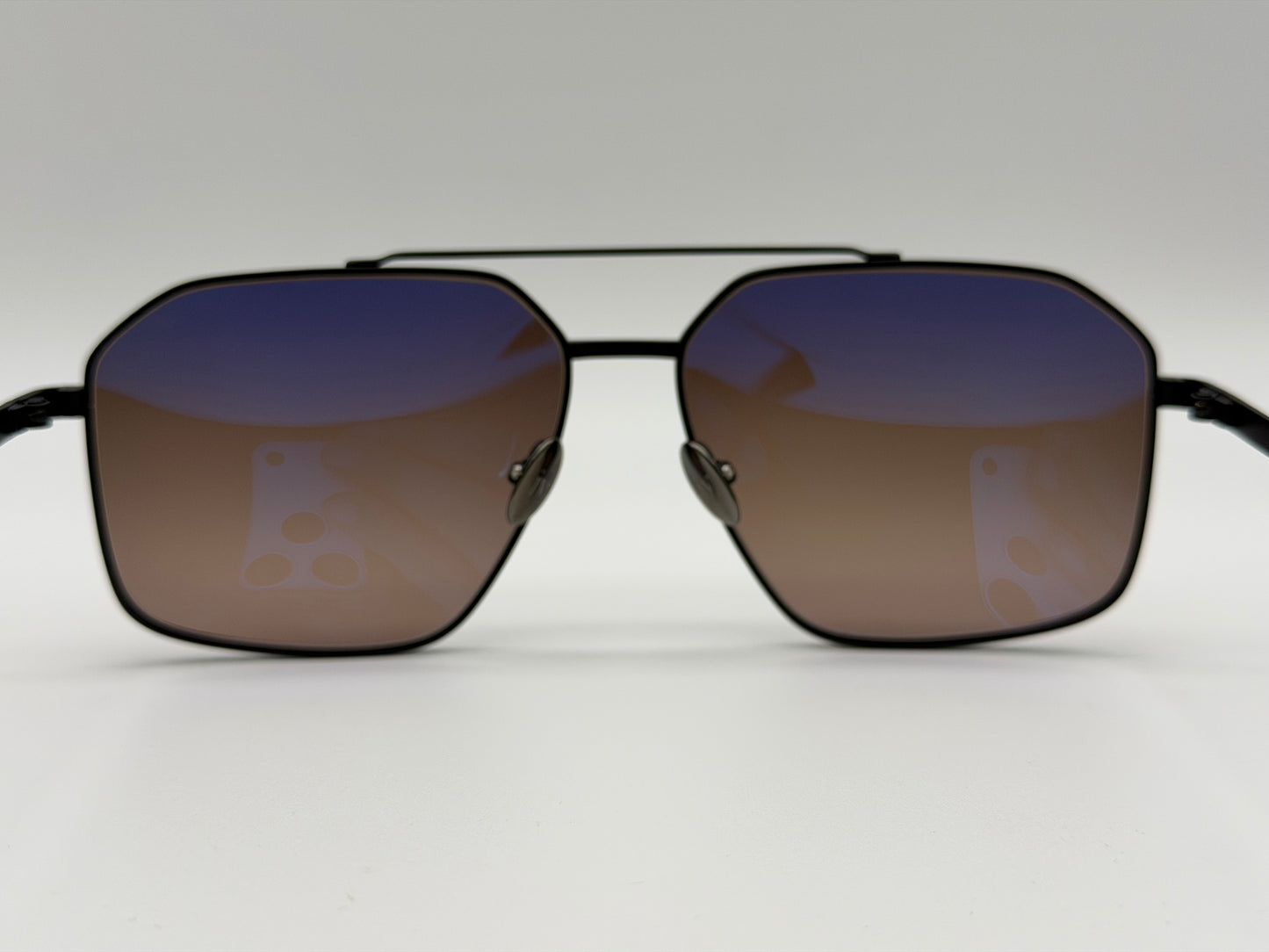 John Varvatos JV563 58mm Metal Matte Black / Brown Gradient Japan NEW