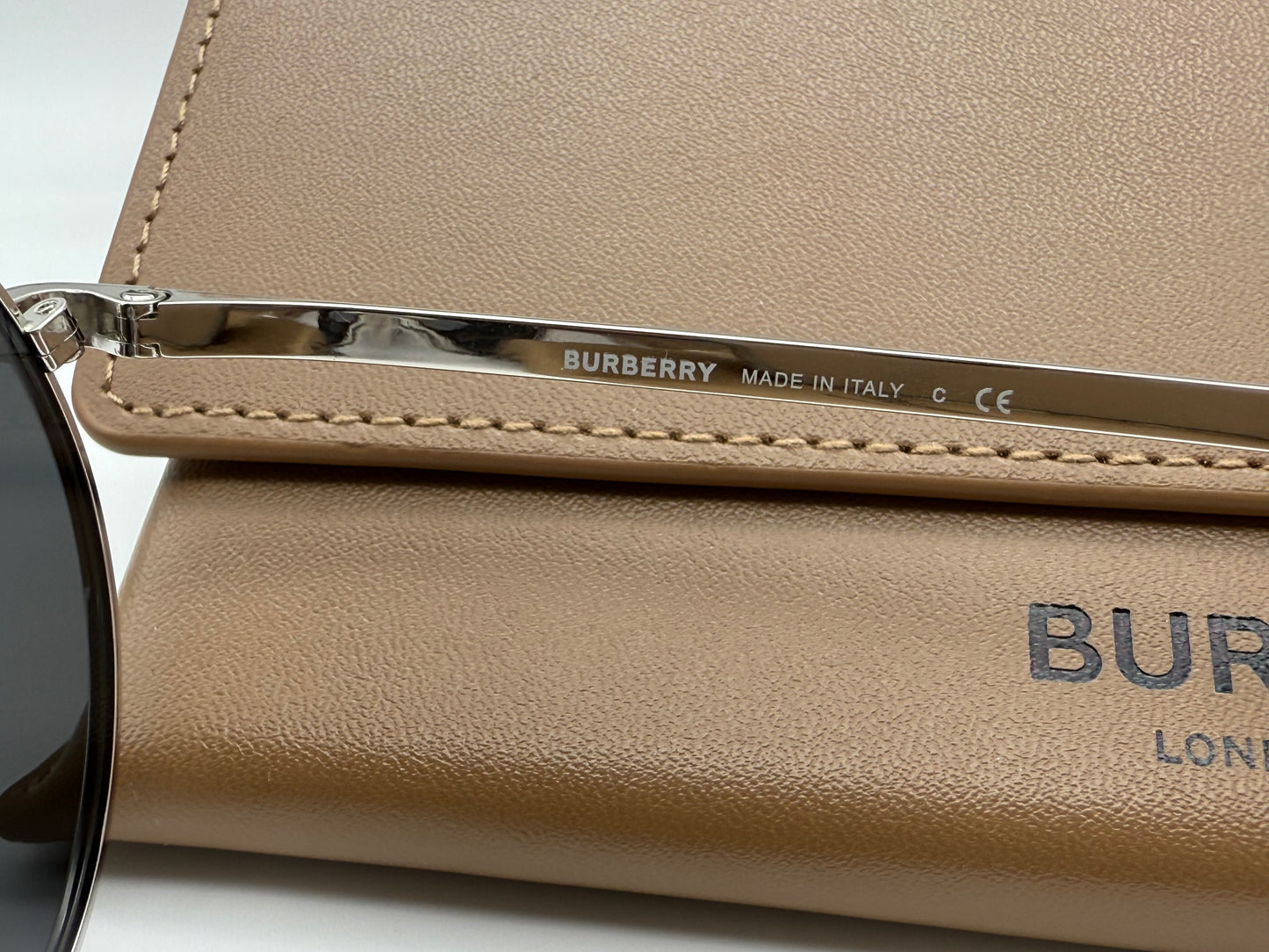 Burberry Scott Aviator 59mm BE3135 Silver / Dark Gray 100587 Itlay new