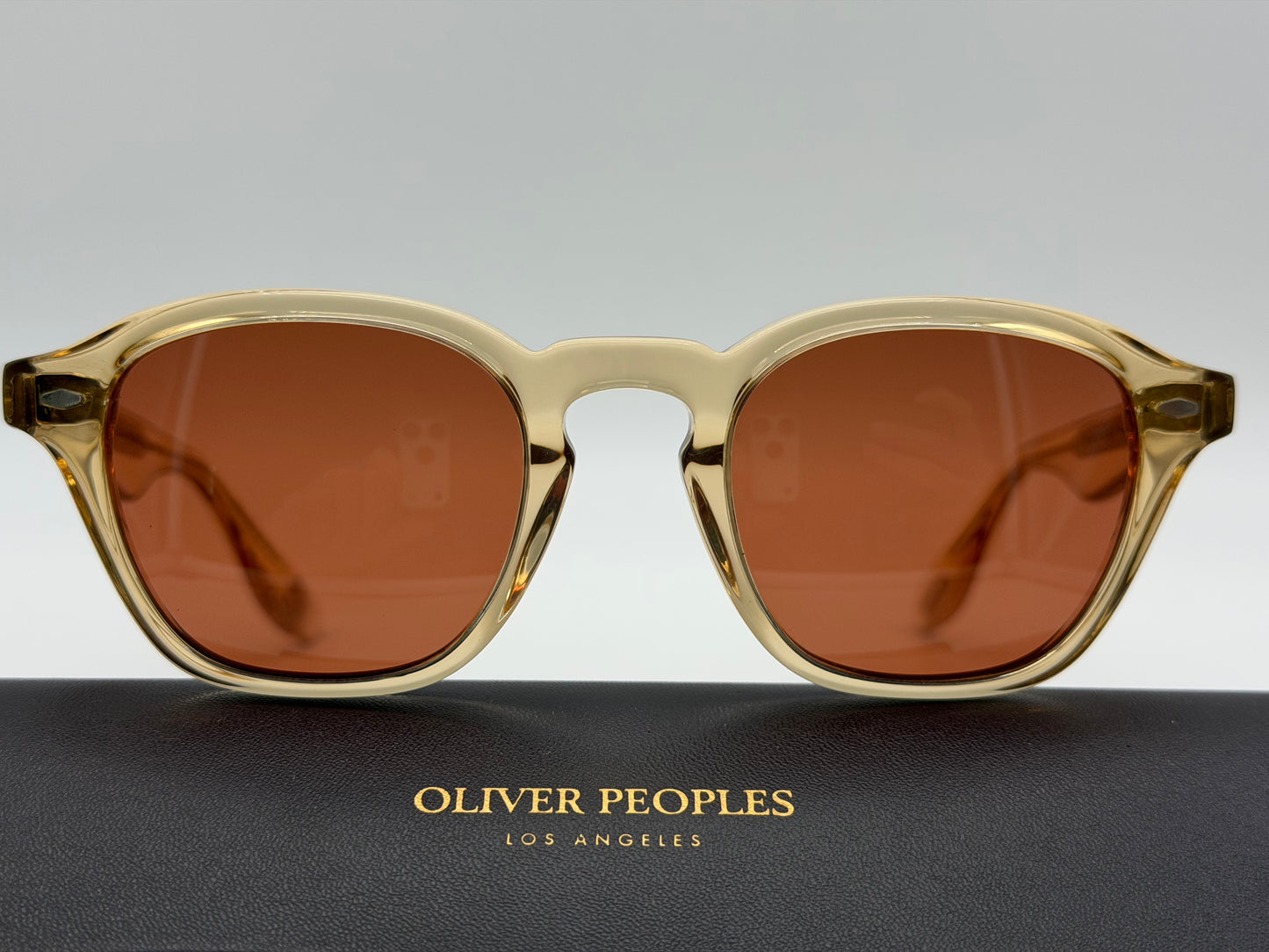 Oliver Peoples Peppe 48mm OV5517 SU 176653  Champagne / Persimmon Sunglasses Italy Preowned