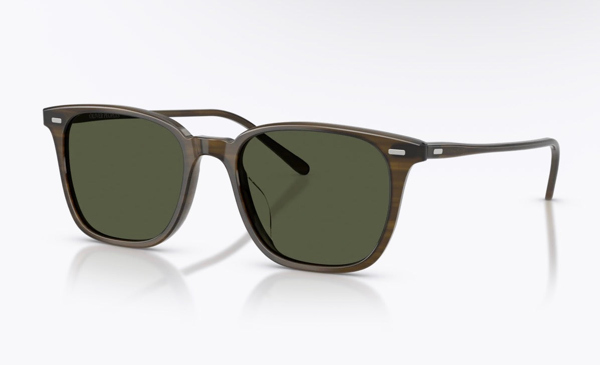 Oliver Peoples Laedin 52mm Olivewood Acetate / G-15 Crystal OV5614SU 182152 Preowned