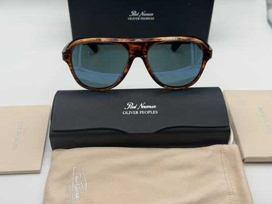 Oliver Peoples Paul Newman 57mm Dark Amber Smoke Acetate Regal Blue Crystal OV 5581 Japan NEW