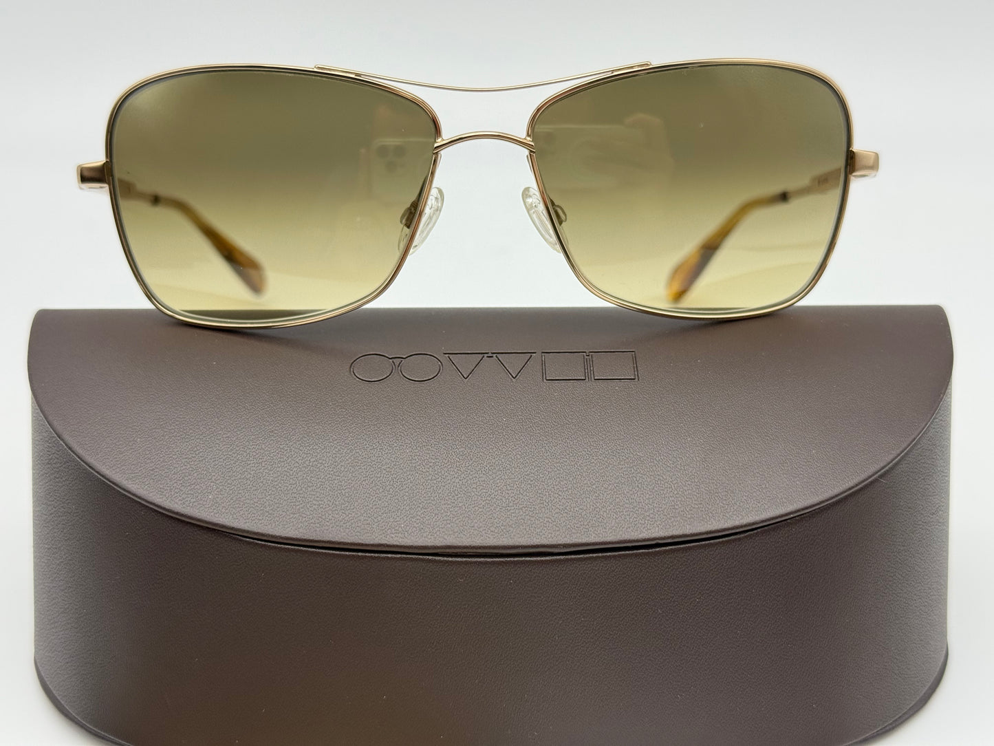 Oliver Peoples Sanford 57mm OV 1130 S Gold / Chrome Amber Photochromic 5132 / 85 Japan Missing Box
