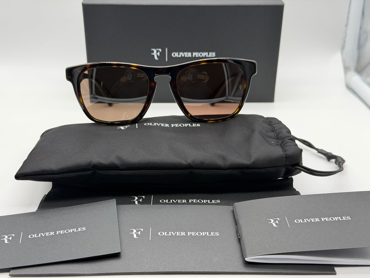 Oliver Peoples R-3 54mm Roger Federer 362 Tortoise / Sierra OV 5555SU 100953 Italy NEW