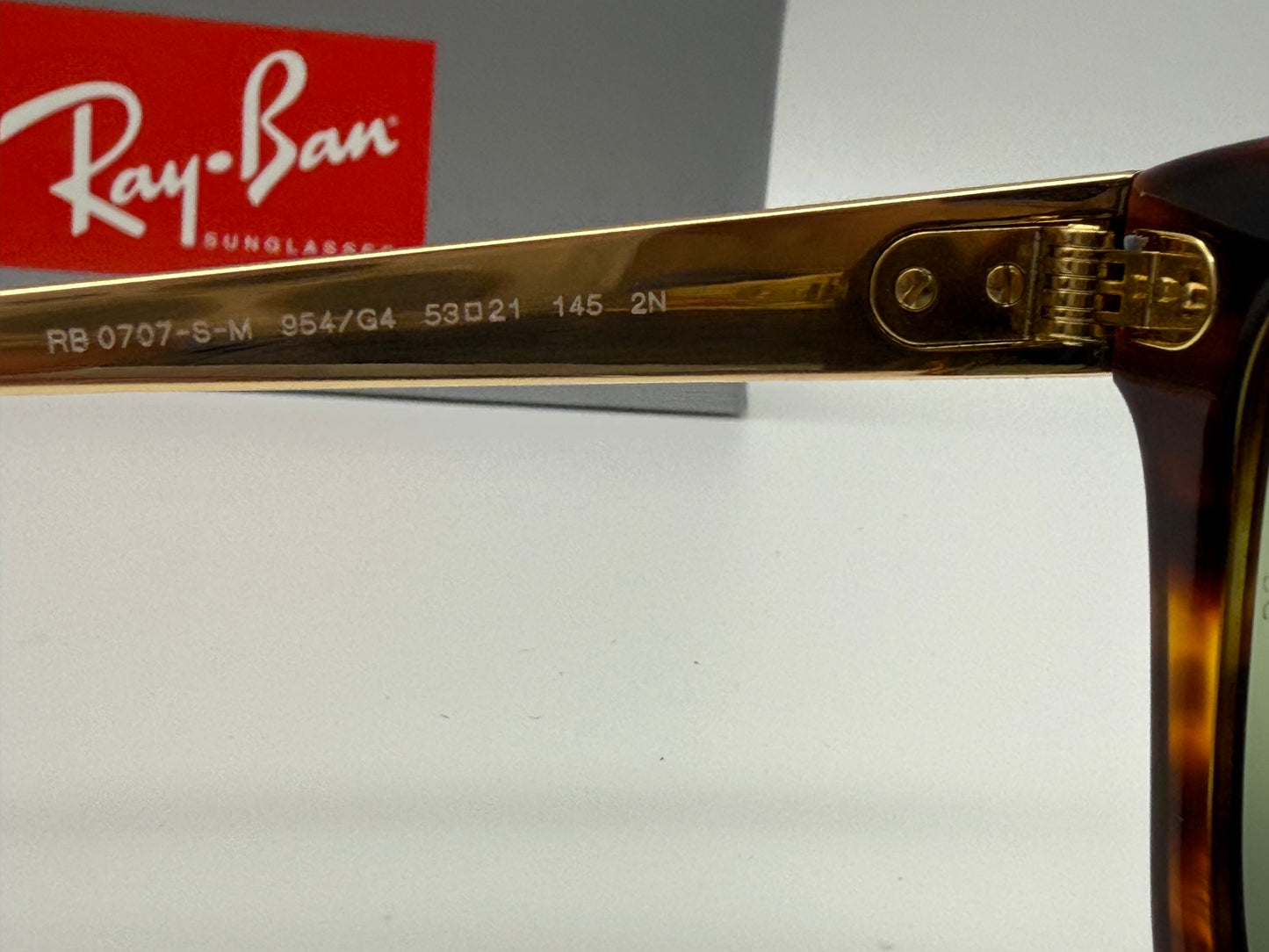 Ray-Ban RB 0707 SM 53mm Stripped Havana / Green Vintage 954 / G4 Italy NEW