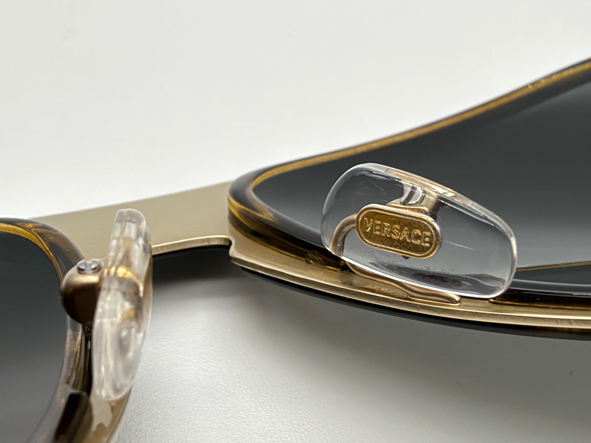 Versace VE 2199 Havana / Dark Gray Gold Mirror 56mm 12524T Itlay NEW