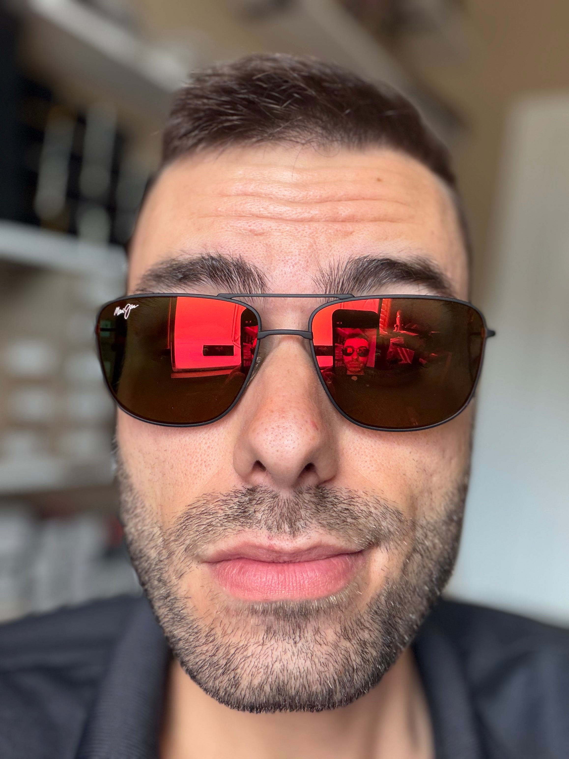 マイムマイム MauiJim Mikioi 56mm Hawaii Lava / Matte Black MJ887s Titanium