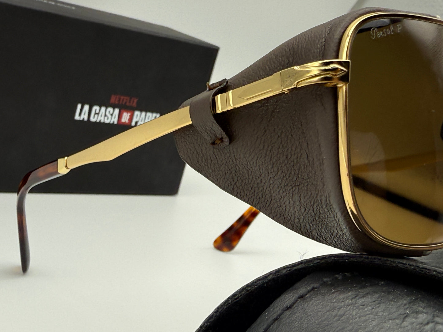 Persol PO 1013 SZ - Protector 53mm Gold / Brown Polarized Glass Itlay NEW