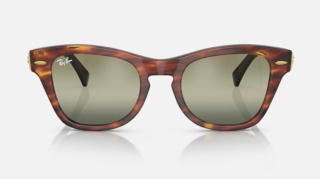 Ray-Ban RB 0707 SM 53mm Stripped Havana / Green Vintage 954 / G4 Italy NEW