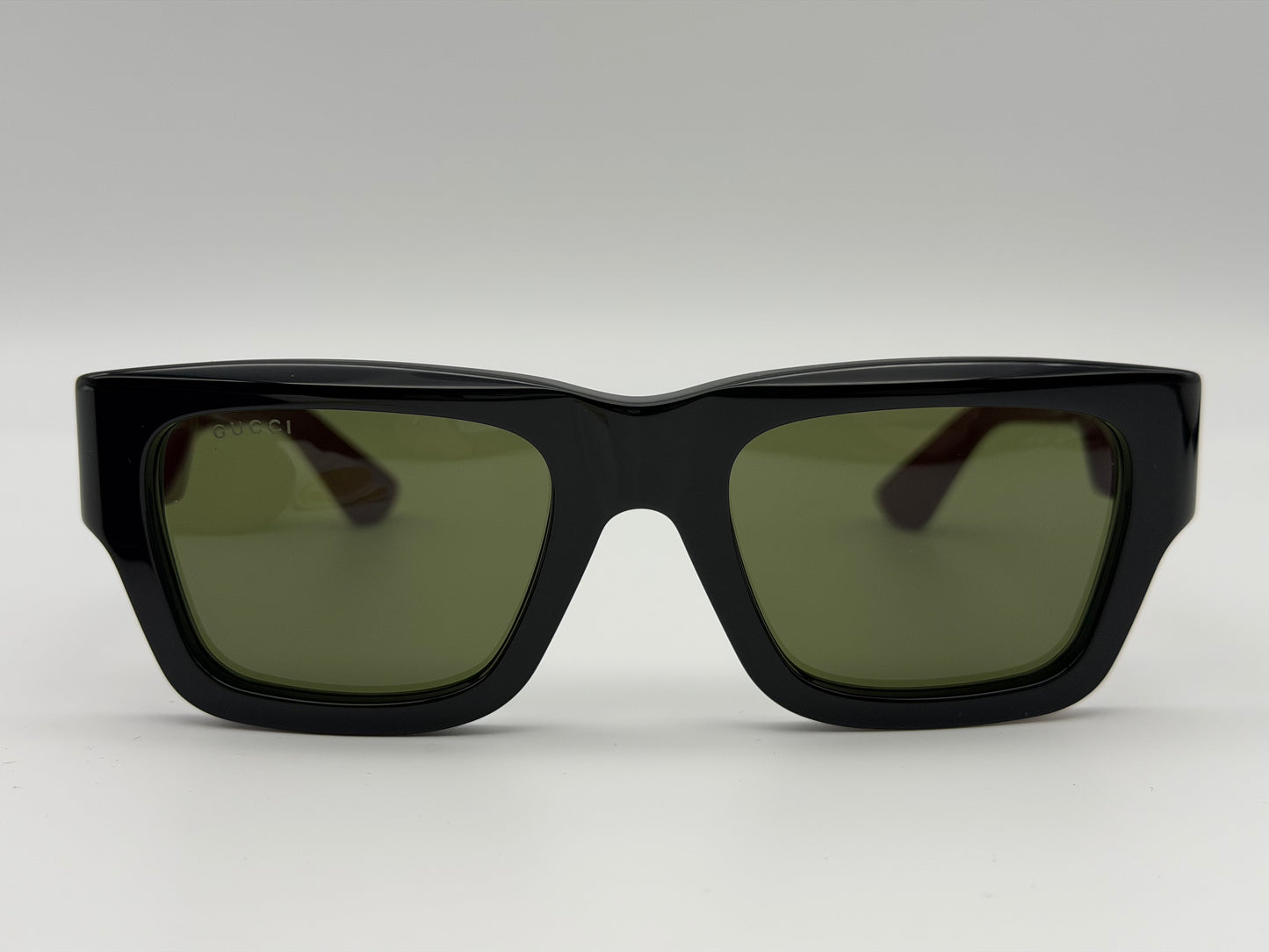 Gucci Square 52mm GG 1668 S Black Green Burgundy / Green Lens Italy NEW