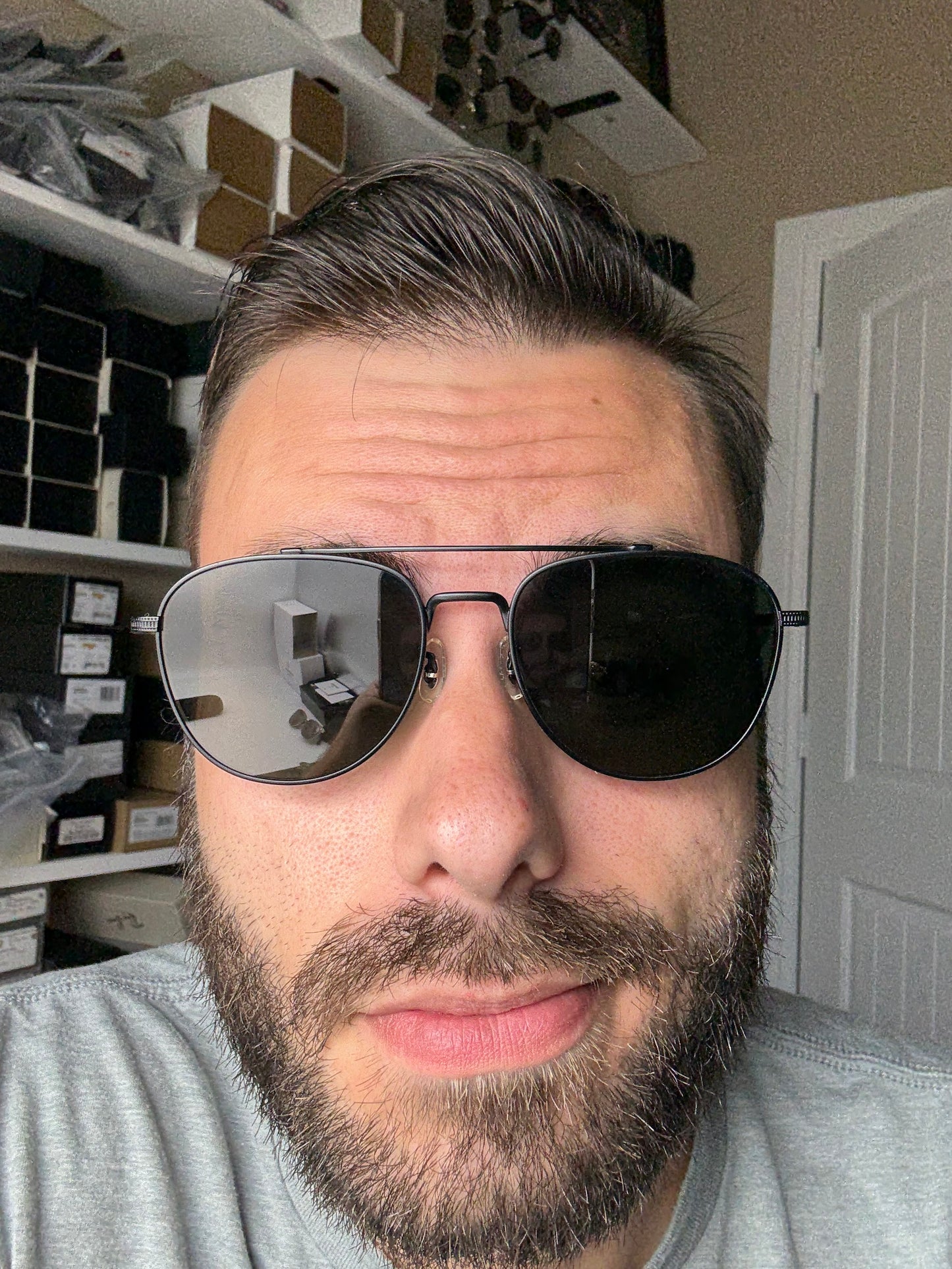 Oliver Peoples Rivetti 55mm Matte Black / G1-5 Polarized Glass Titanium OV 1335 ST 5017 - P1  Preowned