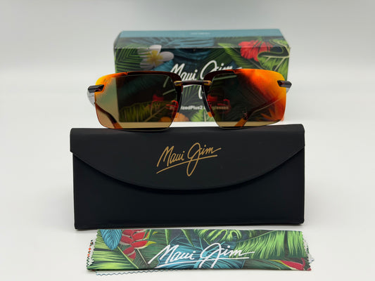 Maui Jim Laulima 61mm Shiny Red Havana Hawaii Lava MJ0626S Japan NEW