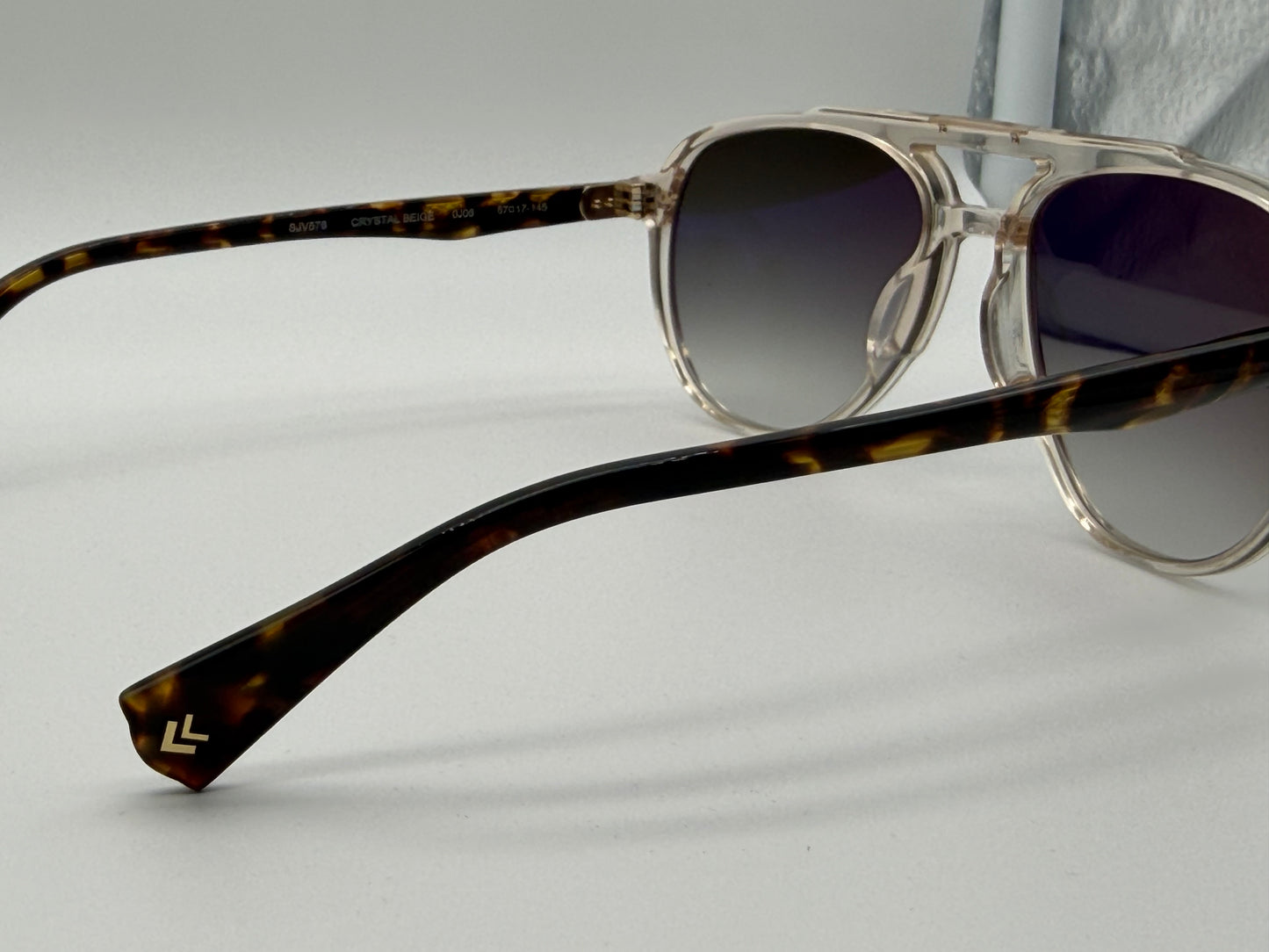John Varvatos Connery 57mm SJV 576 Crystal Beige Acetate / Brown Gradient Japan NEW