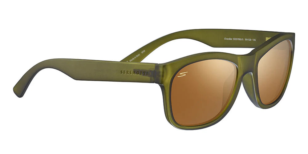 Serengeti Chandler 56mm Soft 
Rubberized Khaki/Drivers Gold Polarized Photochromic SS55702 Italy NEW