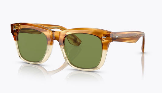 Oliver Peoples Mr. Brunello 50mm Honey VSB / Green CO V5497SU 167452 Italy Preowned