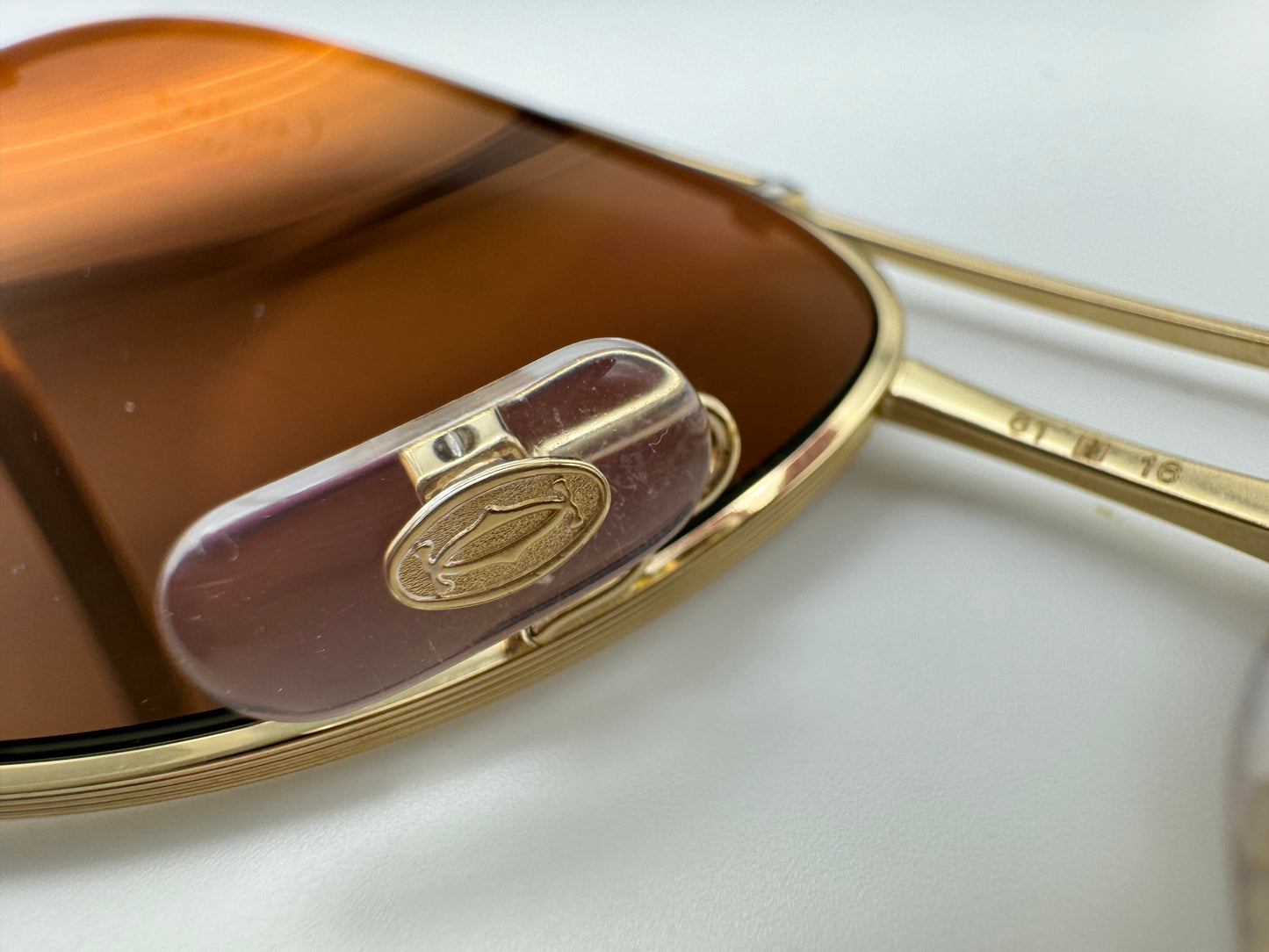 Cartier Aviator 61mm Polarized Sunglasses Brown Pilot Gold Metal Sunglasses CT 0083S 003