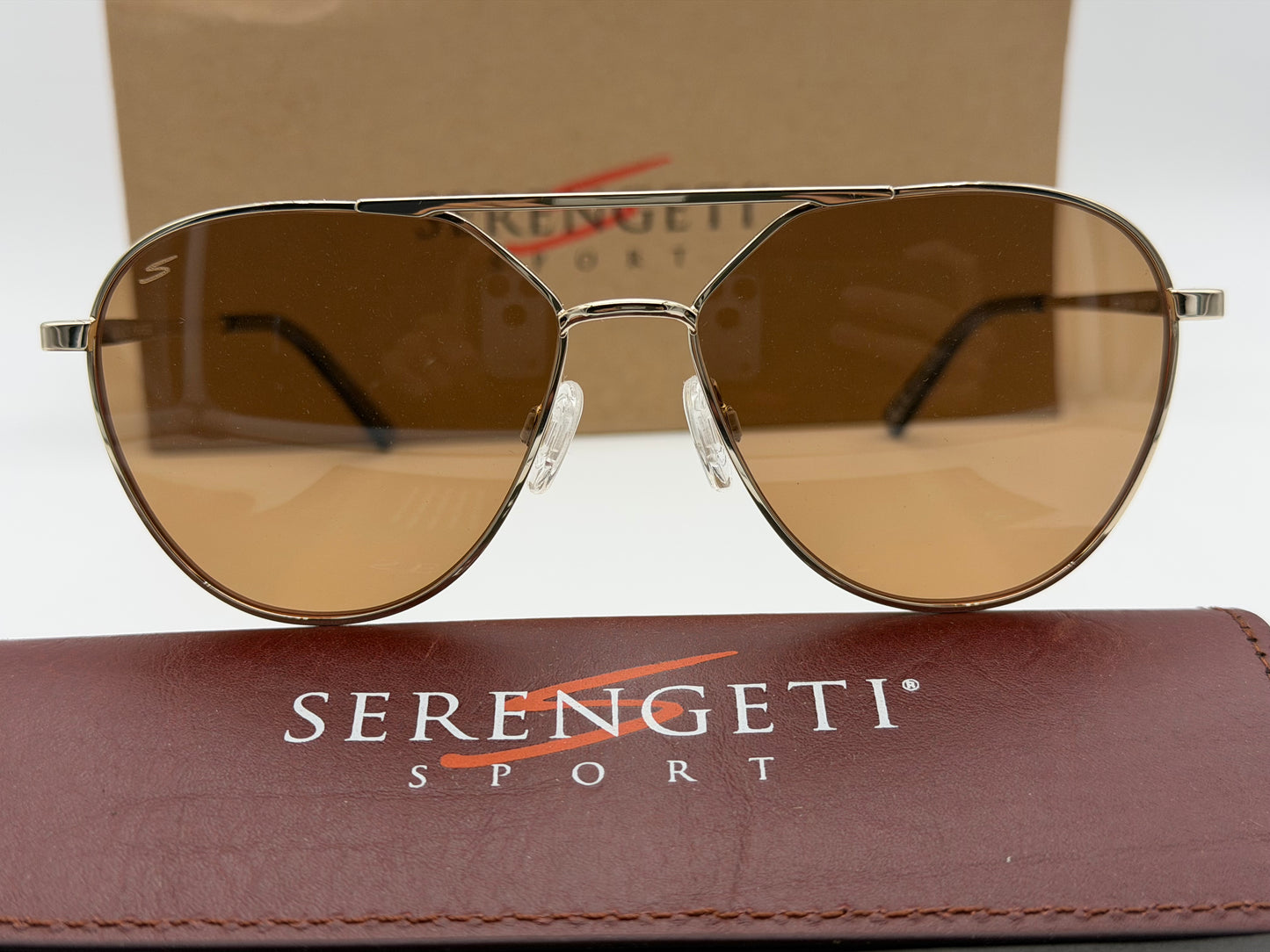 Serengeti Odell 56mm Shiny Light Gold / Saturn Drivers Polarized SS 555001 Itlay NEW