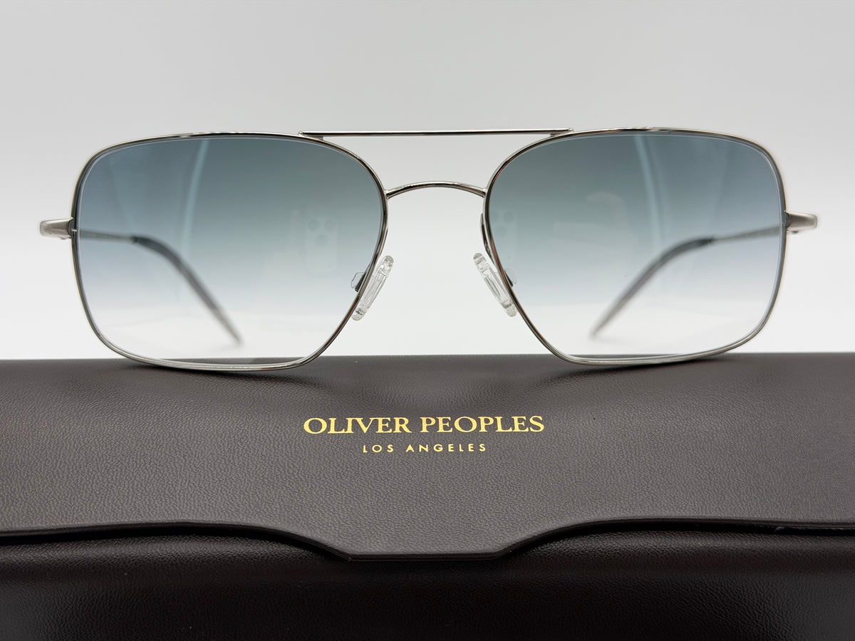 Oliver Peoples Victory II 55mm Silver Metal / Ocean Gradient Crystal Glass OV 1373 503670 Italy Missing Box
