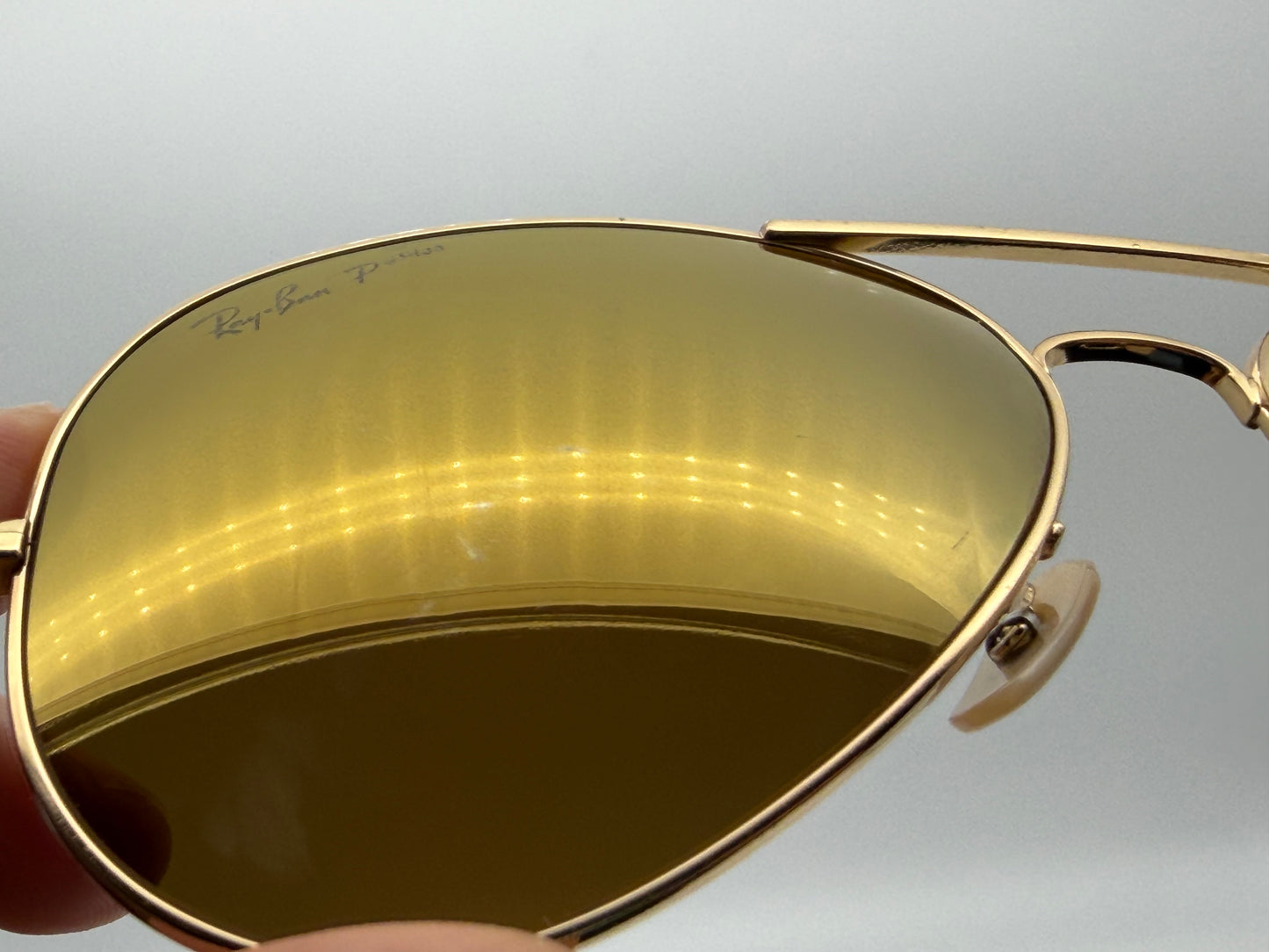 Ray-Ban Aviator Ultra Titanium Limited Edition RB 8029 K 18K Gold / Gold Mirror P 3 Plus lens 040K / N3 Italy Preowned