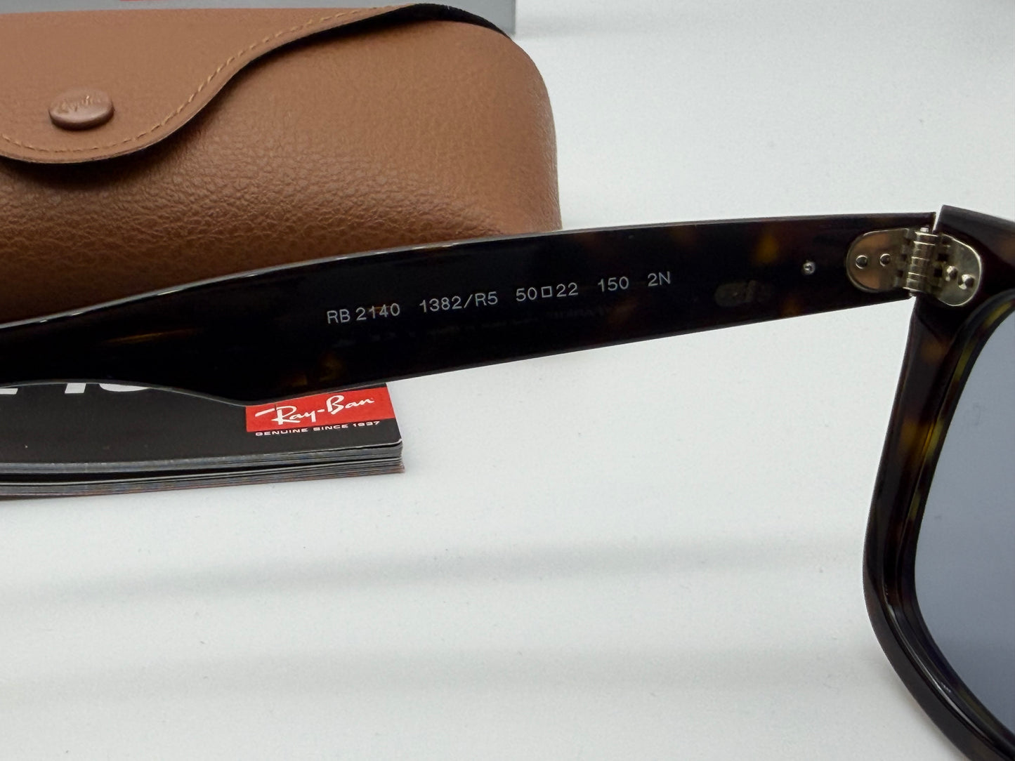 Ray-Ban Original Wayfarer 50mm RB 2140 Havana / Gray Glass Lens 1382R5 Italy NEW