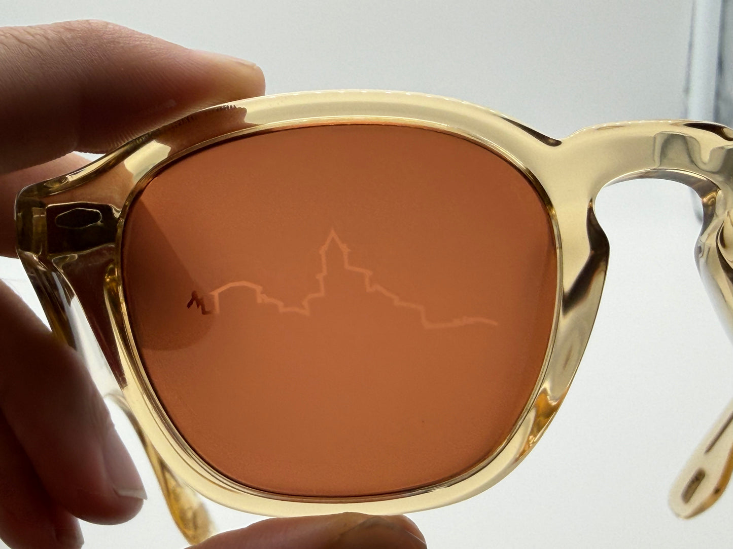 Oliver Peoples Peppe 48mm OV5517 SU 176653  Champagne / Persimmon Sunglasses Italy Preowned