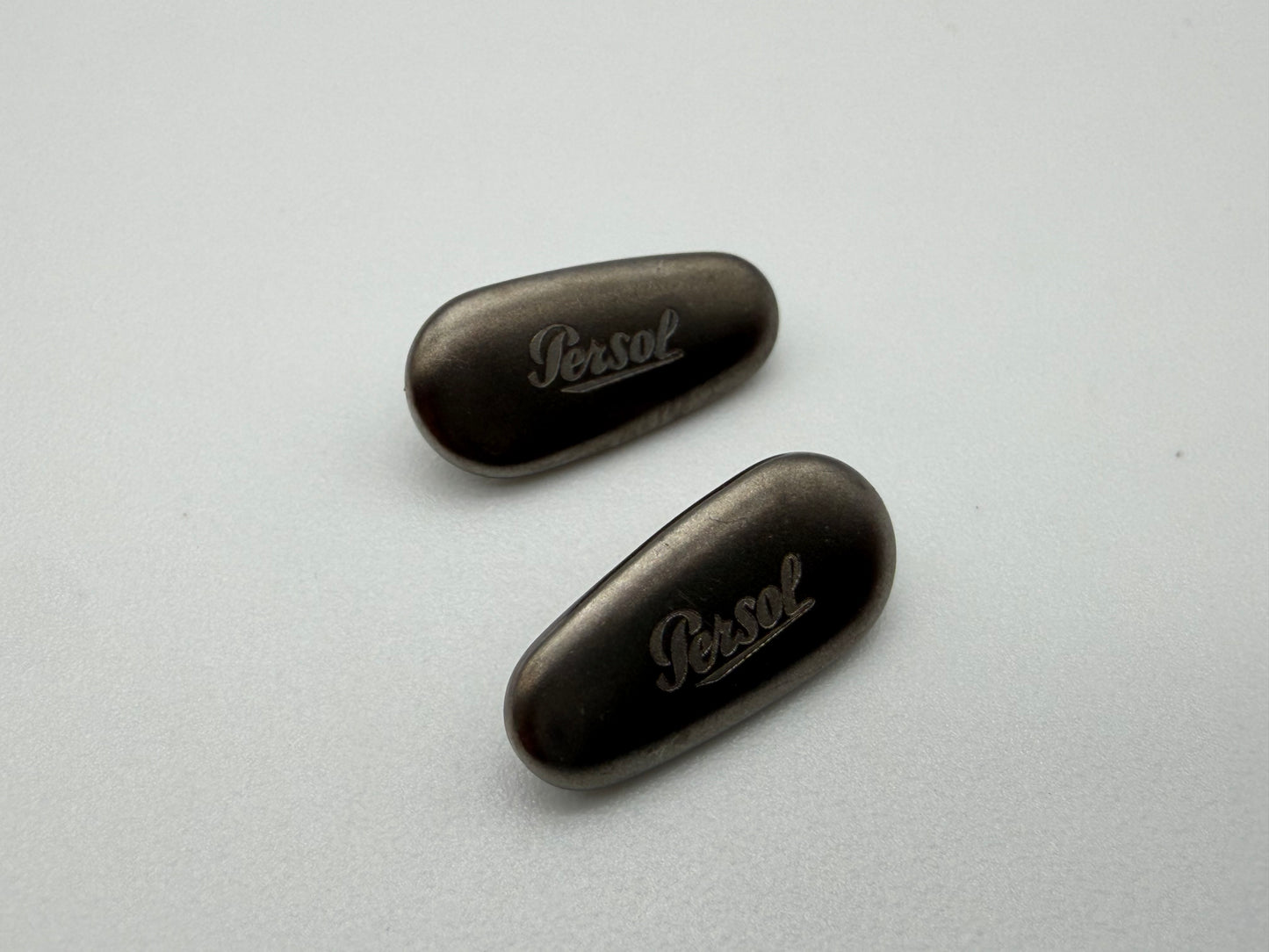 Persol Nose Pads for Sunglasses Eyeglasses Silver Natural Titanium 14mm With Screws Authentic Japan NEW