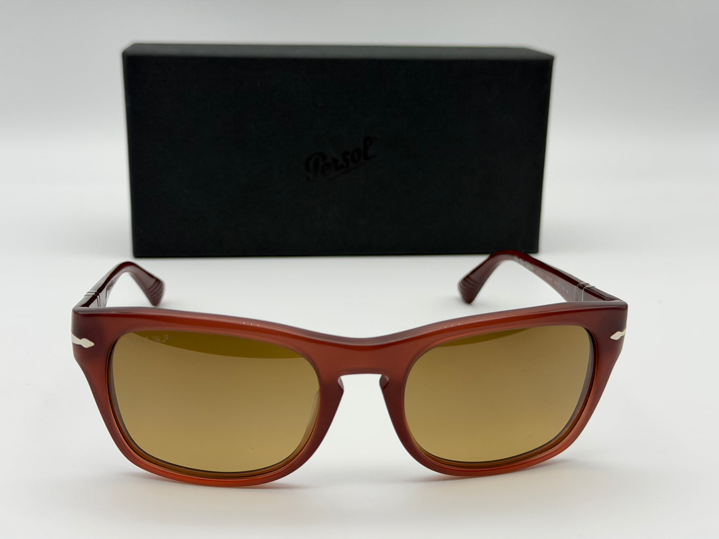 Persol Film Noir Edition Detective PO 3027 s 1002 / B1 Matte Opal Red / Photochromic Polarized Brown Preowned