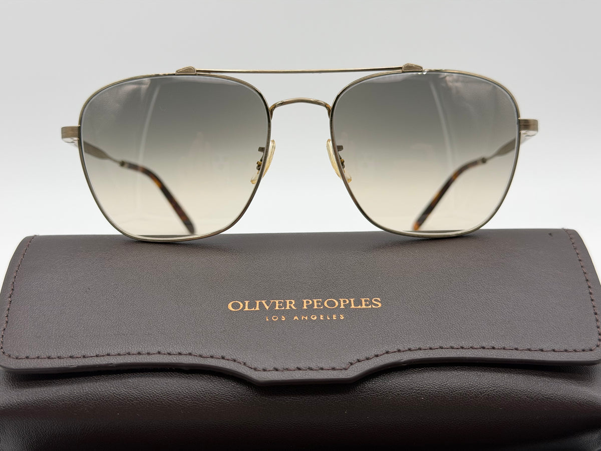 Oliver Peoples Marsan 55mm Brunello Cucinelli Brushed Gold / Shale Gradient Titanium OV 1322 ST 525232 Japan Preowned