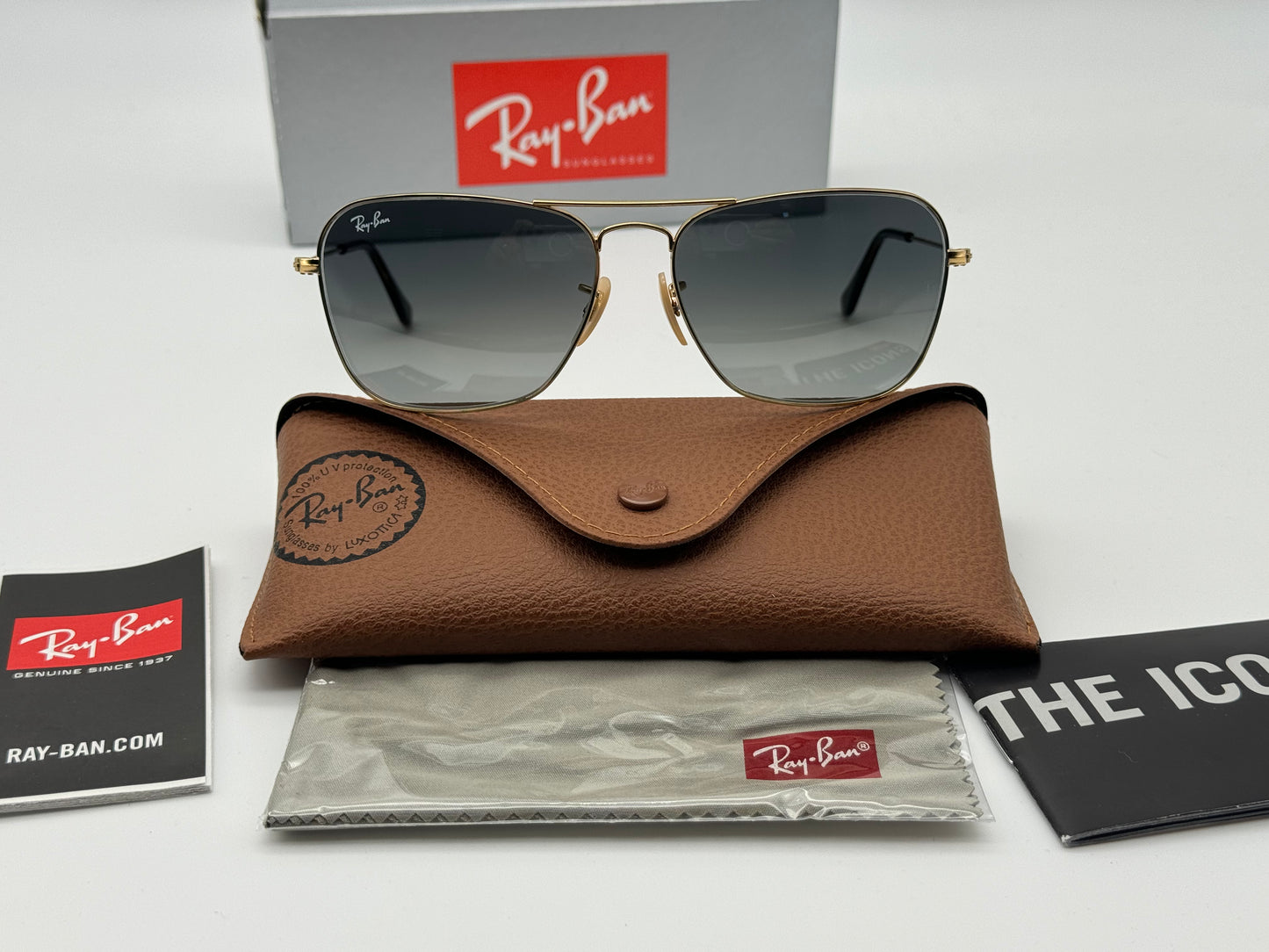 Ray Ban Caravan 181 71 58mm Gold Gray Gradient