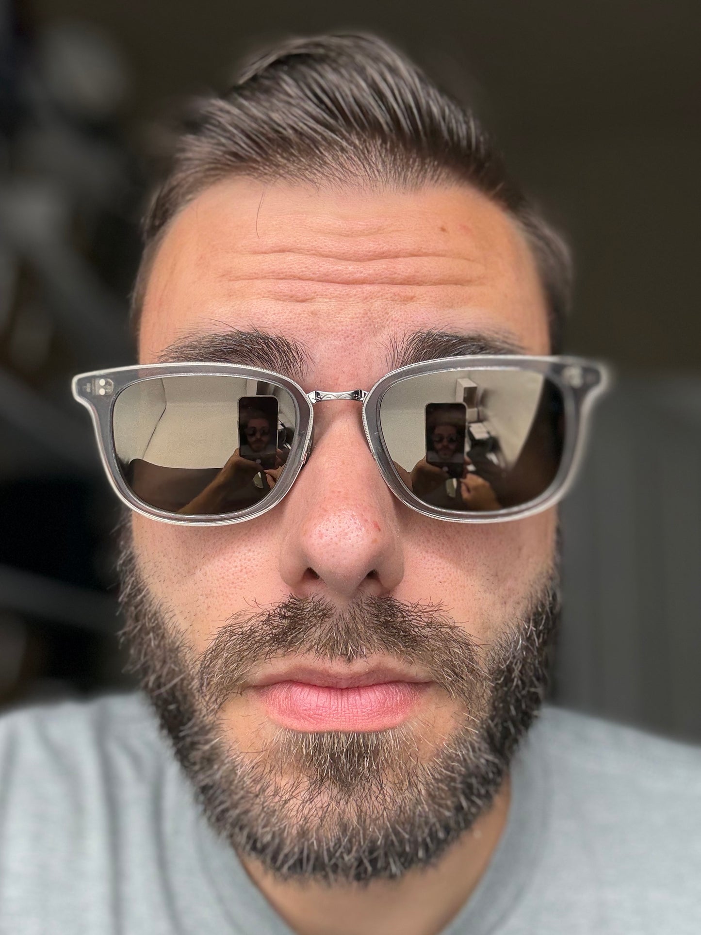 Oliver Peoples Kettner 52mm OV 5339 S Gray / Gray Goldtone Glass Lens 113239 Preowned