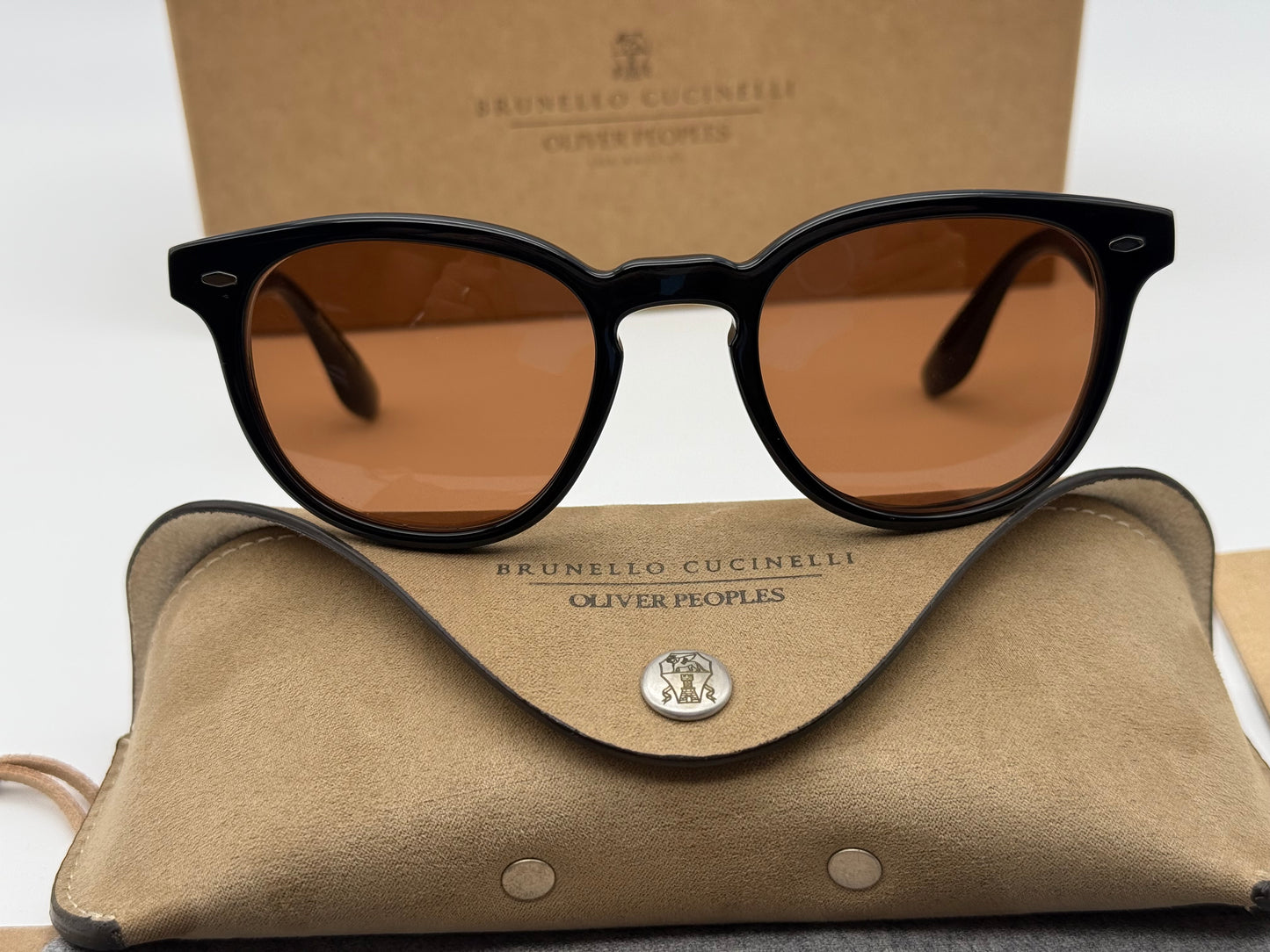 Oliver Peoples Jep R 49mm  CUSTOM Persimmon / Black Brunello Cucinelli OV 5485 Italy NEW