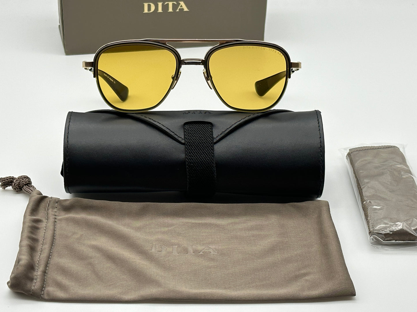 DITA Rikton 54mm Type 402 BROWN WITH PHOTOCHROMATIC AMBER Black Gold DTS117-54-01-Z Japan