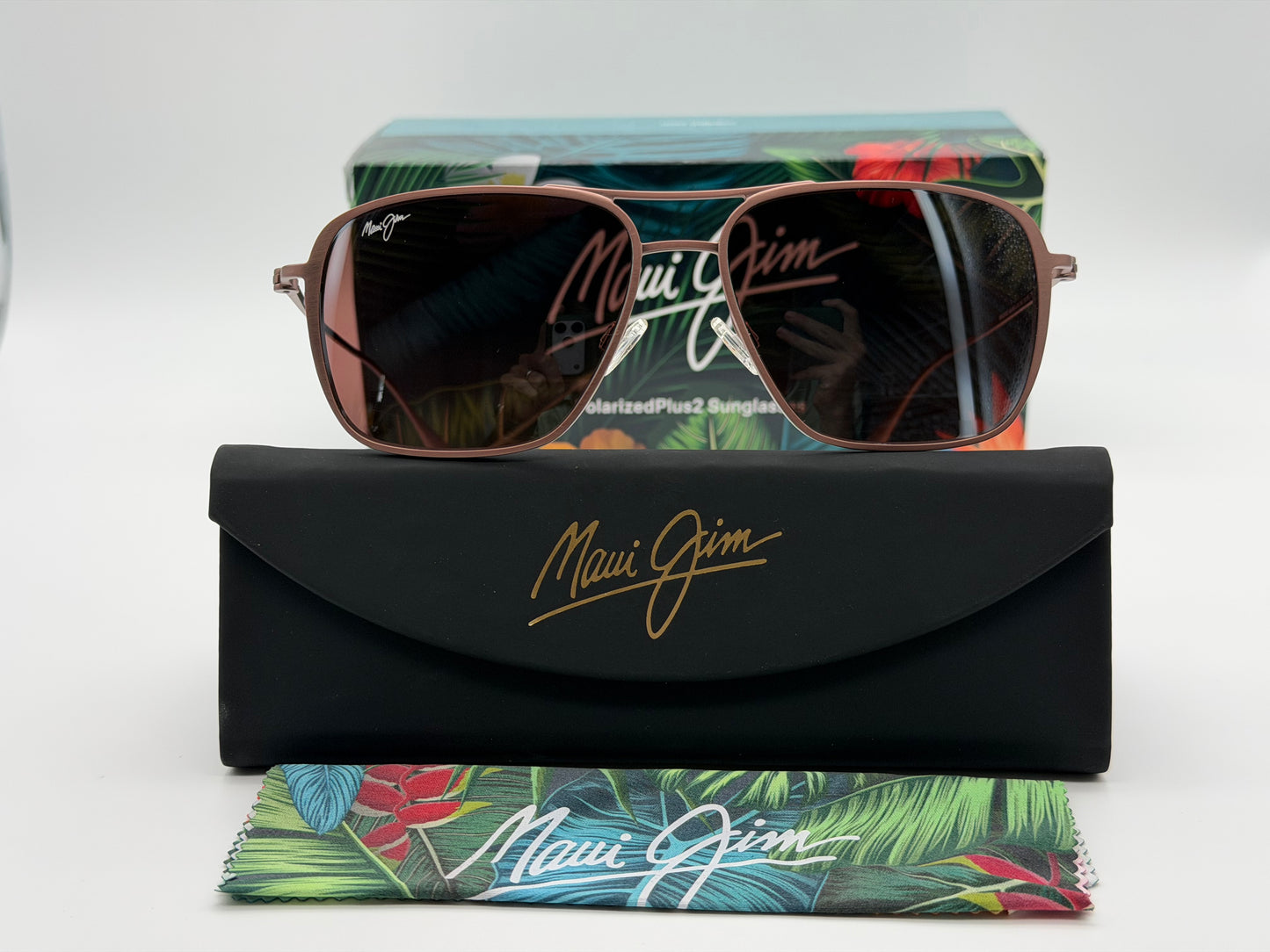 MAUI JIM Beaches 57mm R541-19A Satin Brown / Maui Rose Polarized Japan NEW